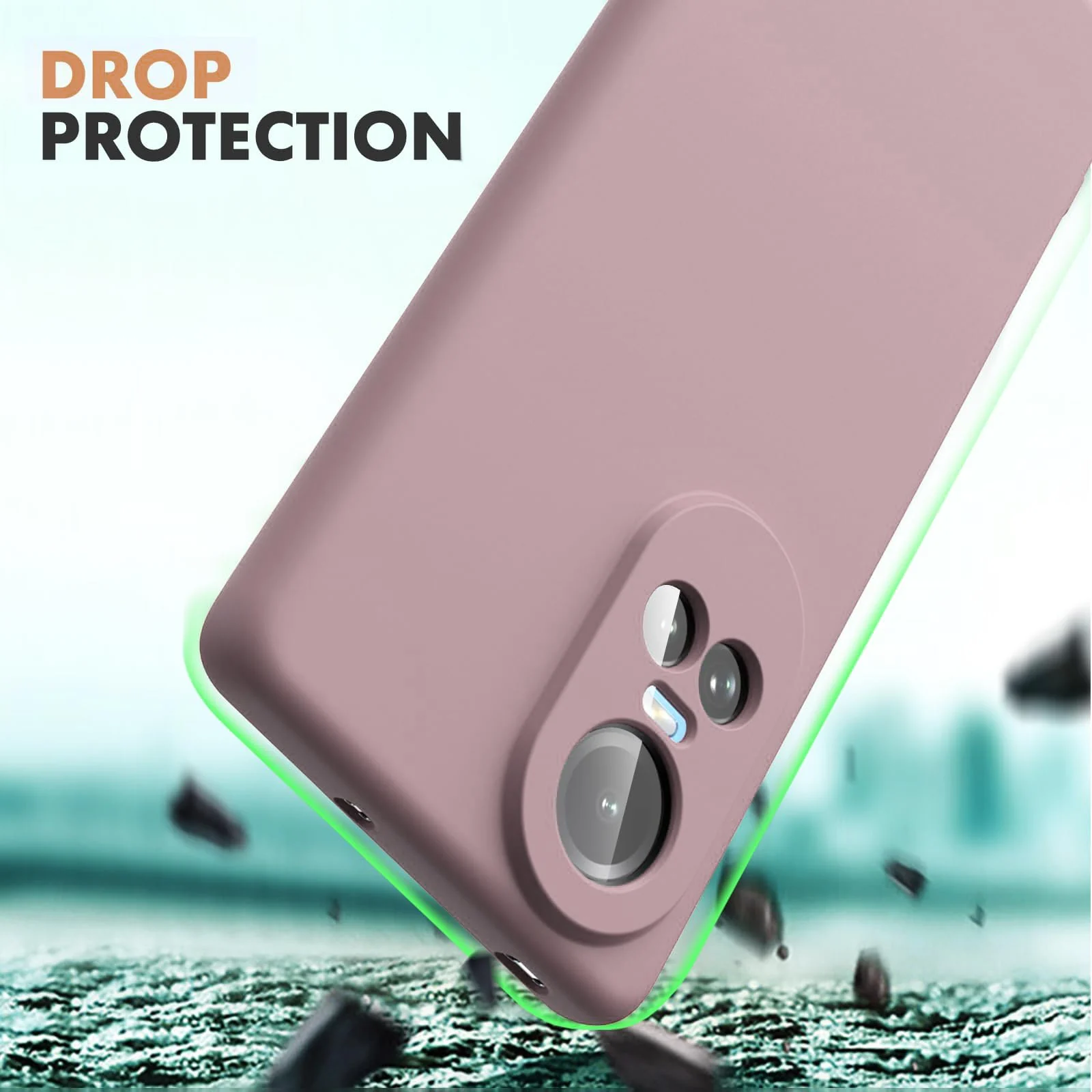 DL3 Mobilak Liquid Silicone Protective Case with Soft Microfiber Lining with Full Camera Protection for OPPO Reno 10 5G / OPPO Reno 10 Pro 5G - Cashmere