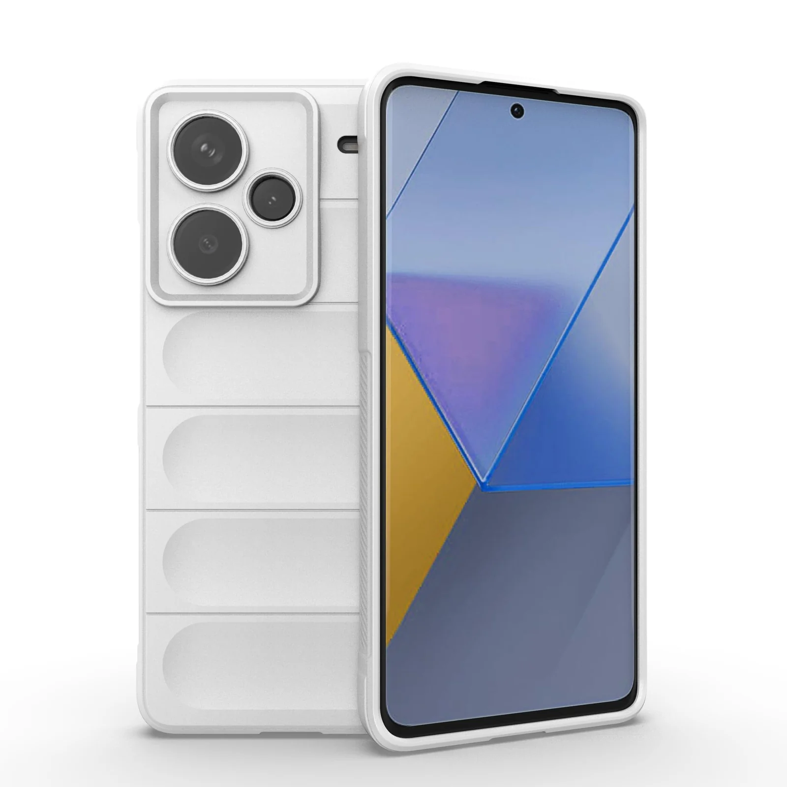 DL3 Mobilak Soft Silicone Protective Case for Xiaomi Redmi Note 13 Pro+ Plus 5G with Camera Protection and Shockproof Design - White