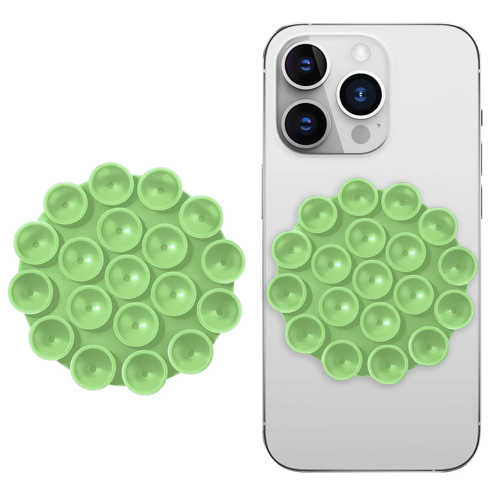 DL3 Mobilak Silicone Suction Cup Phone Case Mount Double Sided, Phone Accessories Hands-Free Strong Grip Holder for Selfies and Videos, Silicon Phone Stand for iPhone and Android - Mint Green