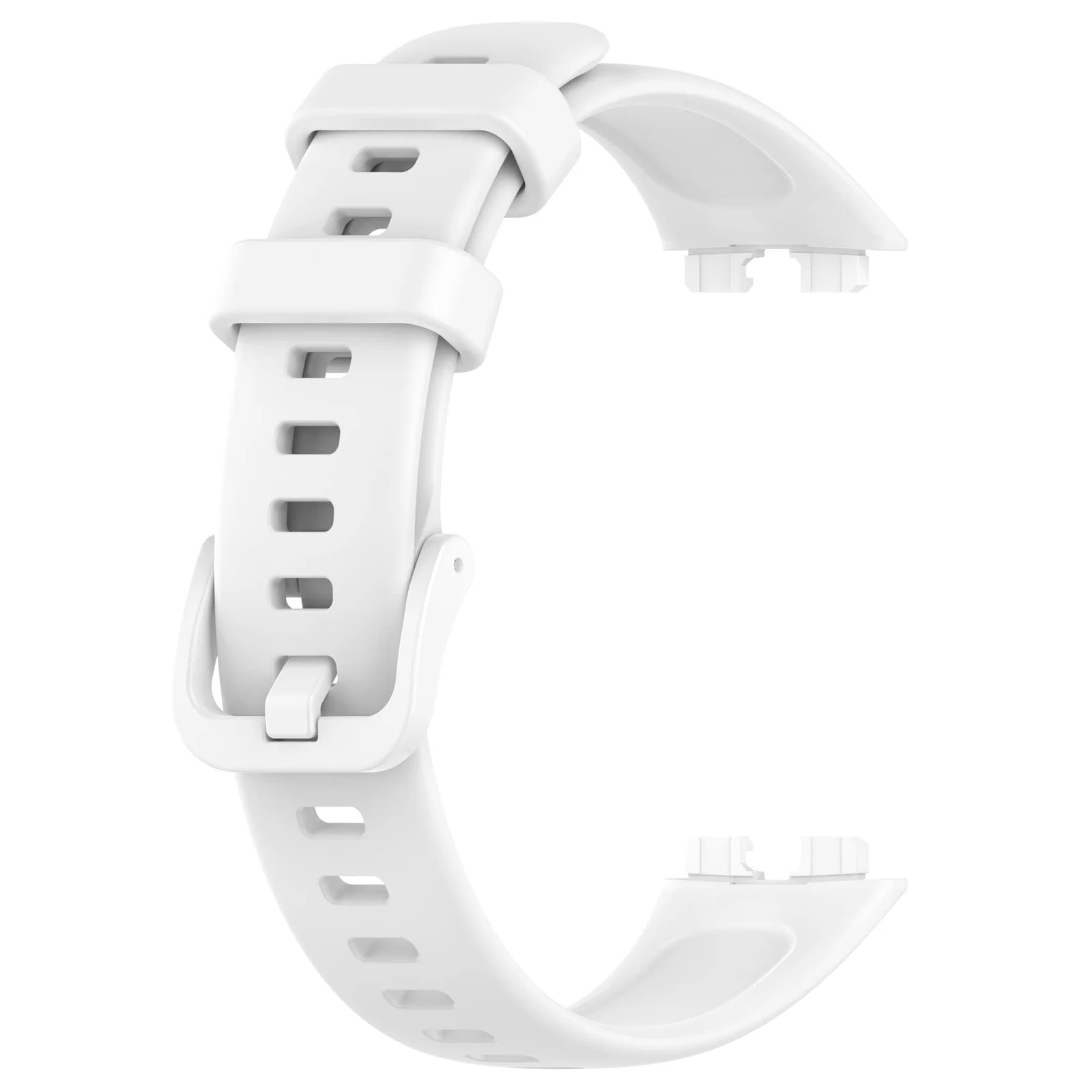 DL3 Mobilak Silicone Bracelet for Huawei Band 9/8, Soft Sport Replacement Strap, Adjustable Waterproof for Women/Men - White