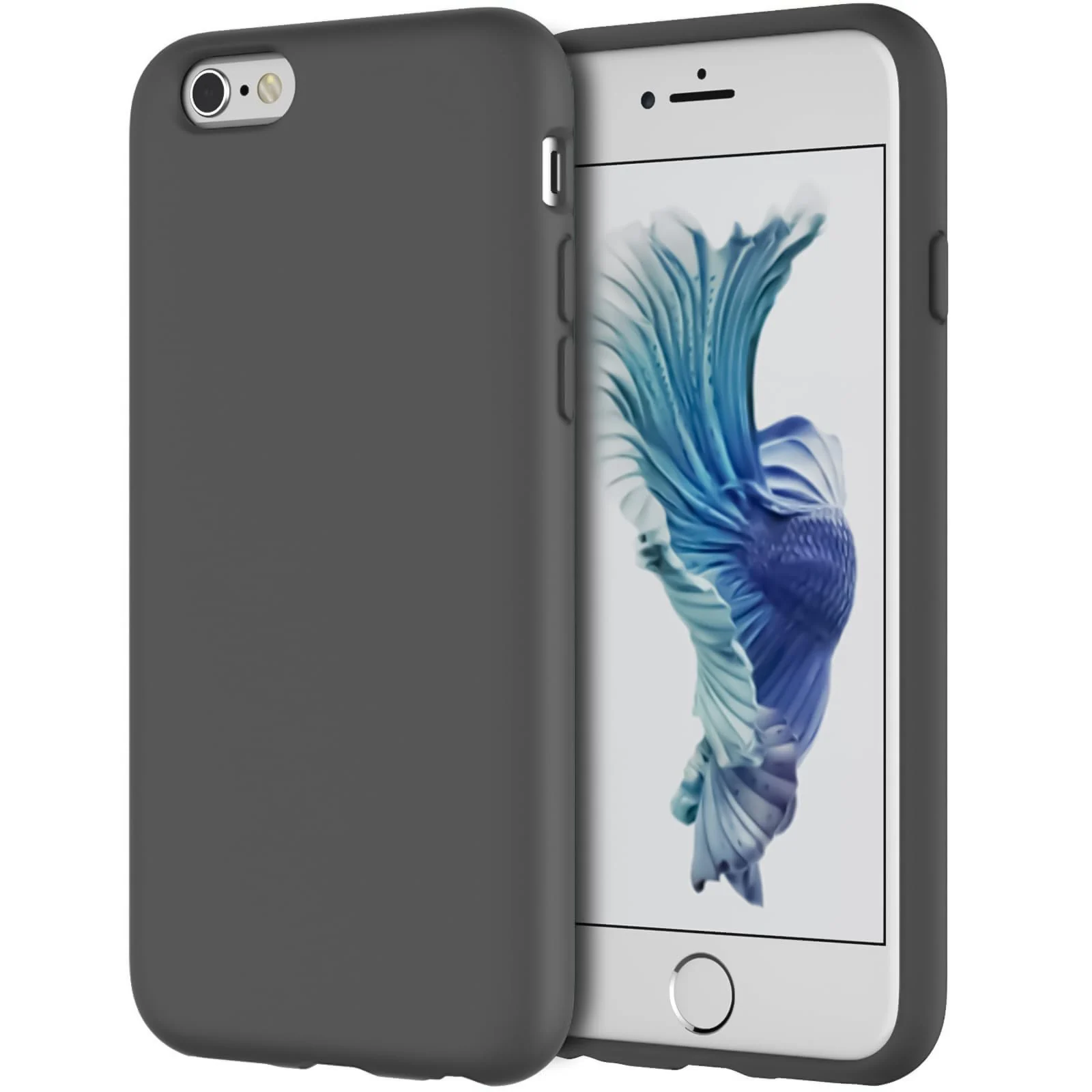 DL3 Mobilak Liquid Silicone Case for iPhone 6 / 6S, Shock-absorbing protection, Scratch-resistant surface, Soft microfiber lining - Gray