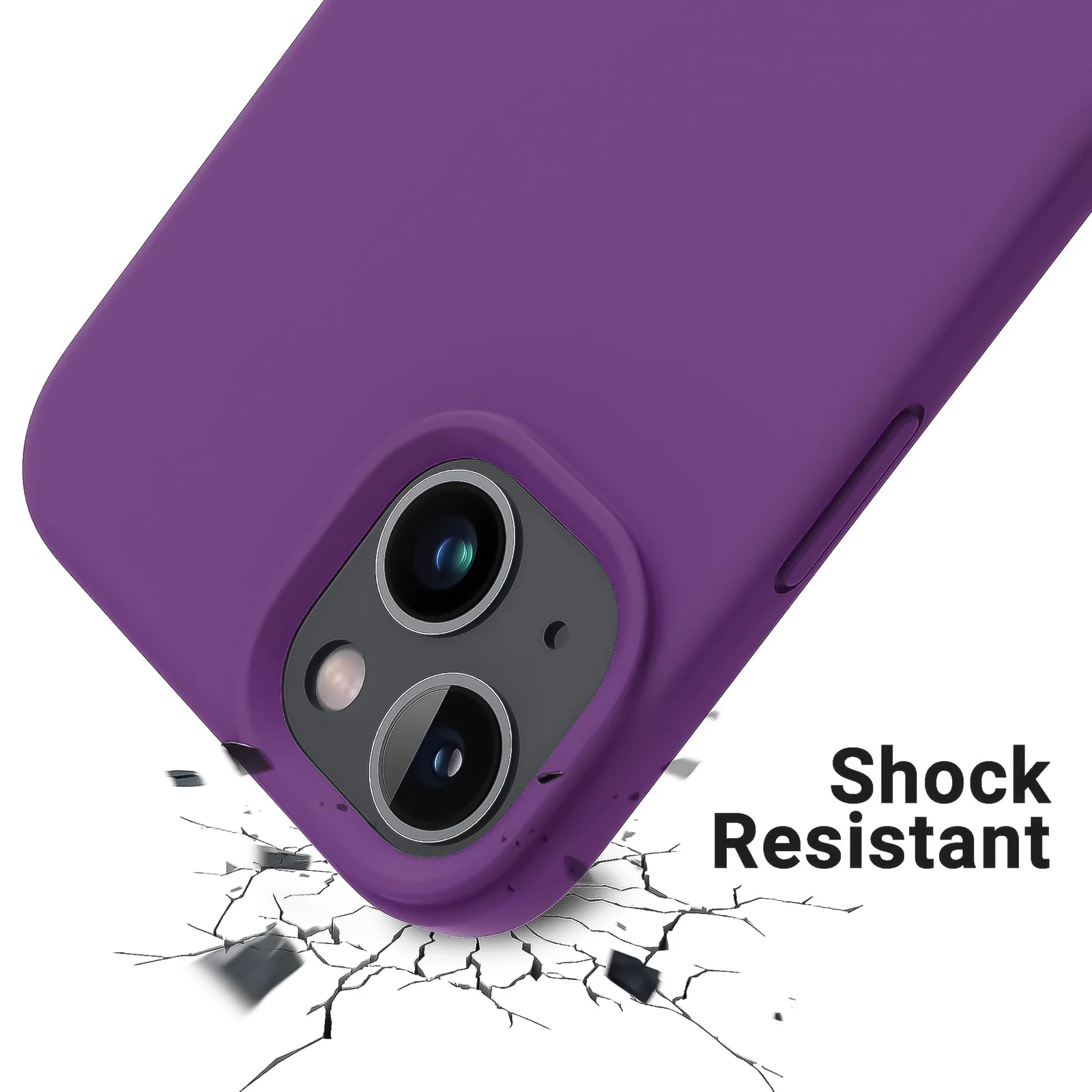 "DL3 Mobilak Compatible with iPhone 15 Plus/iPhone 14 Plus Case 6.7"", Slim Liquid Silicone 3 Layers Soft Gel Rubber Cover Protective Phone Case with Anti-Scratch Microfiber Lining - Violet"