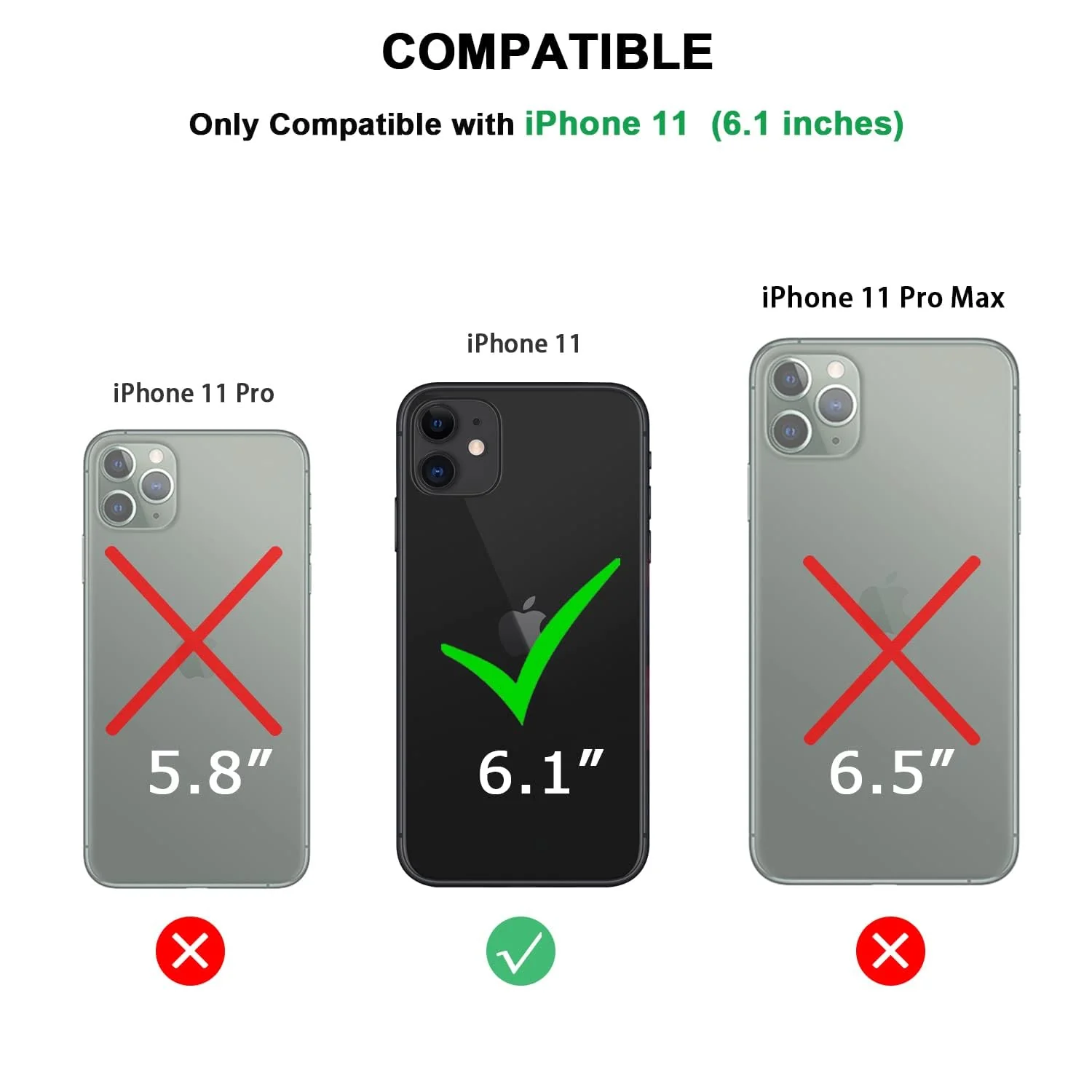 DL3 Mobilak Clear PC and TPU Protective Case for iPhone 11 with Shockproof Design and Anti-Yellowing Design - Black