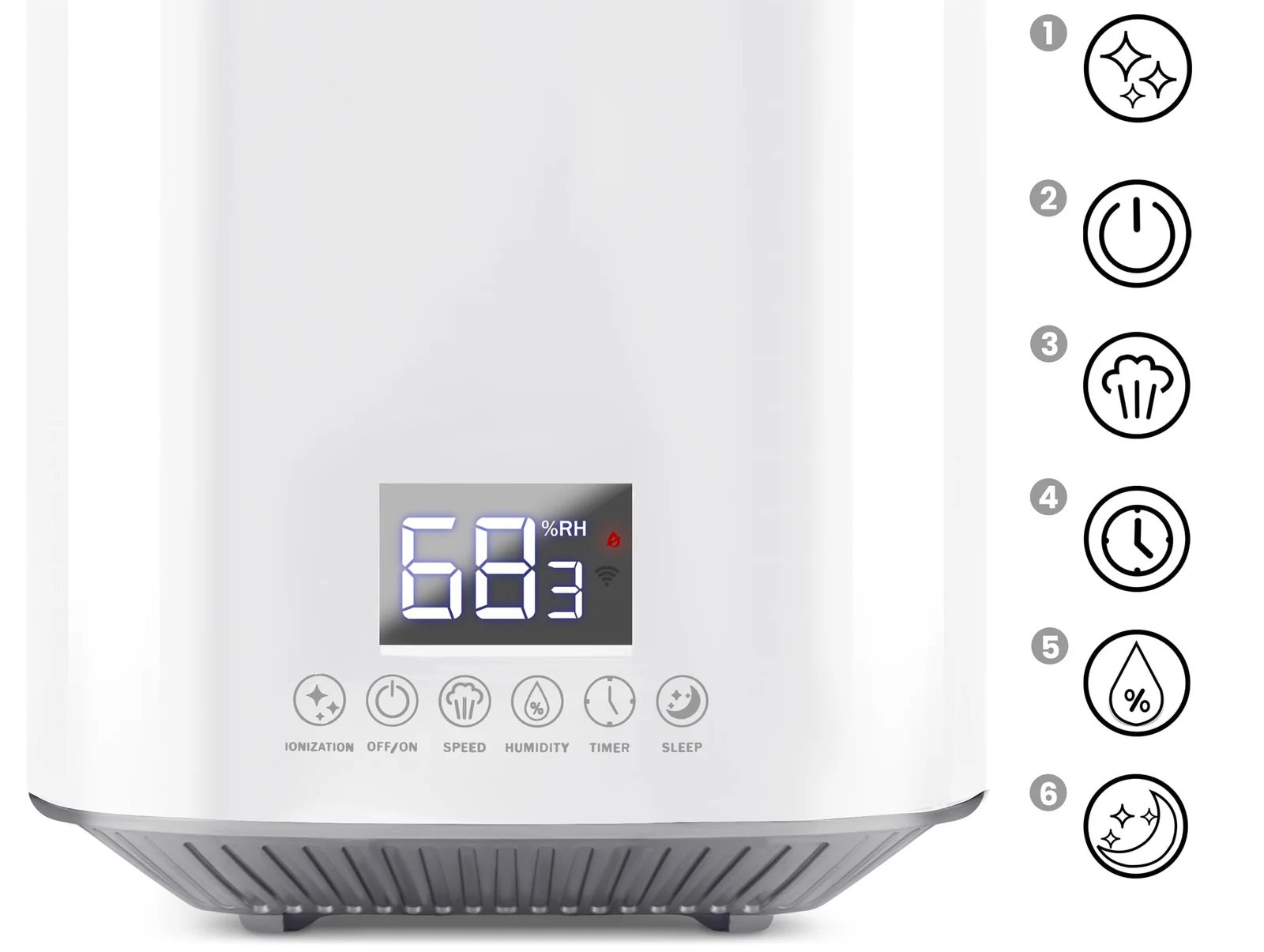 Mobigon 3 Litres Humidifier for Room, Cool Mist Ultrasonic Humidifier / Essential Oil Diffuser, Super Quiet 360°Nozzle, Colorful Change, Auto Shut Off&UV Light&, Lasts Up to 24 Hours - White