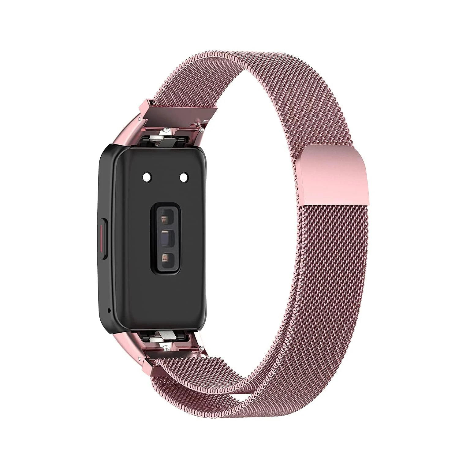 DL3 Mobilak Strap for Honor Band 6/Huawei Band 6/Huawei Band 6 Pro, Metal Woven Stainless Steel Magnetic Replacement Strap, Classic Adjustable Watch Strap For Honor Band 6 Bracelets - Pink