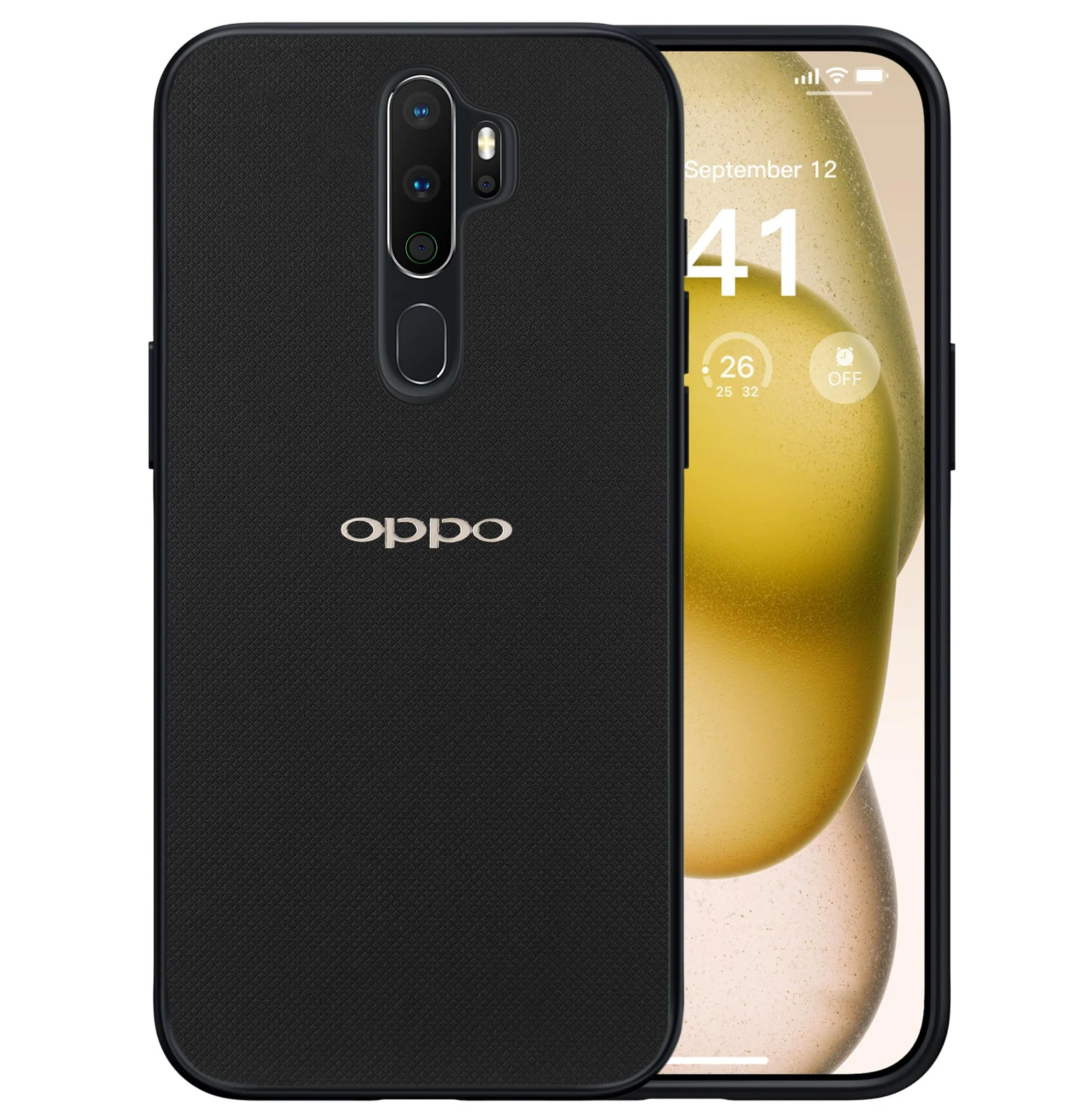 Dl3 Mobilak Compatible with OPPO A9 2020 / OPPO A5 2020 Case Dual Layer Heavy Duty Cell Phone Protective Cover Shockproof Rugged with Non-Slip Textured - Brown