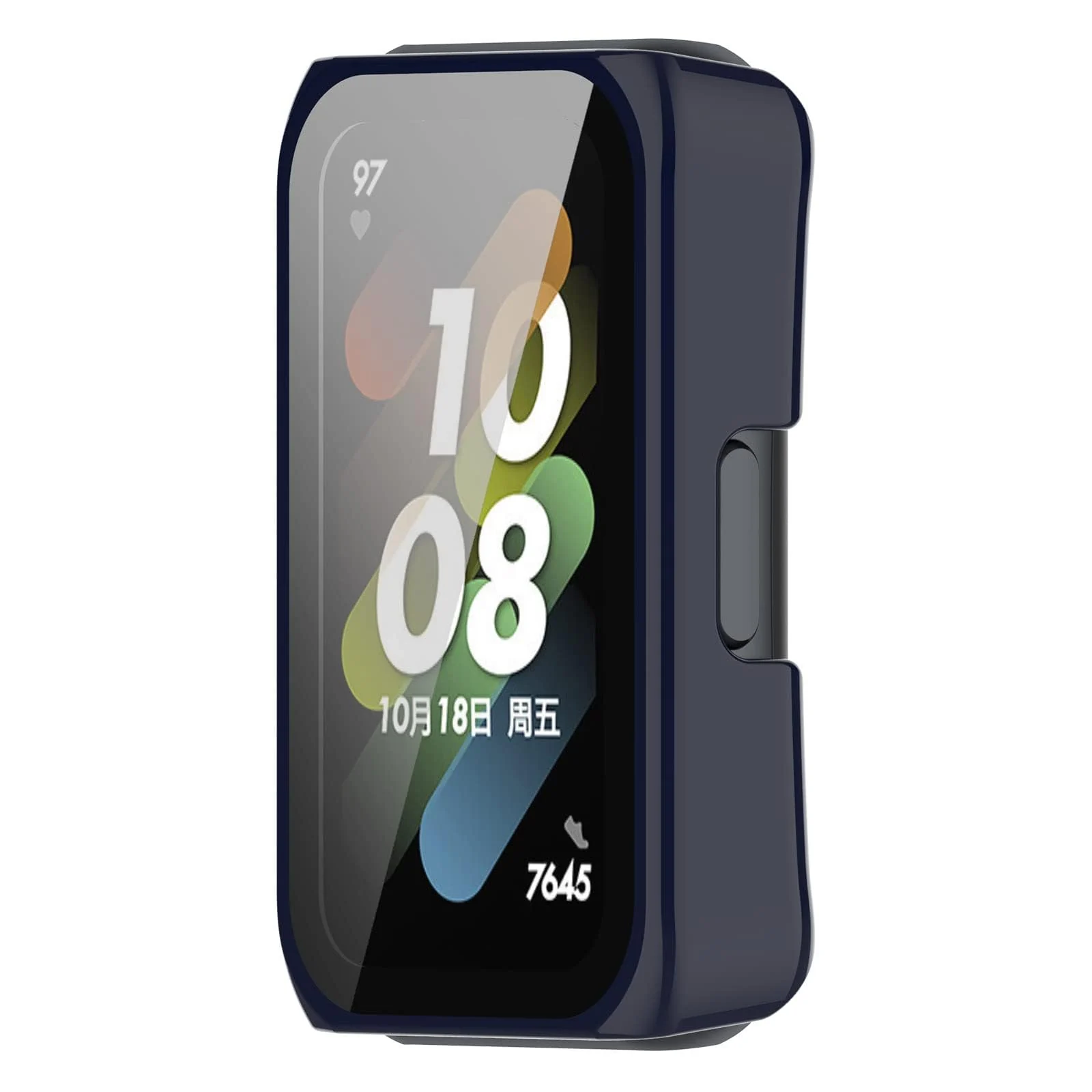 DL3 MOBILAK Full-Coverage Watch Case with Tempered Glass for Huawei Band 6 / Honor Band 6 / Band 7, Blue
