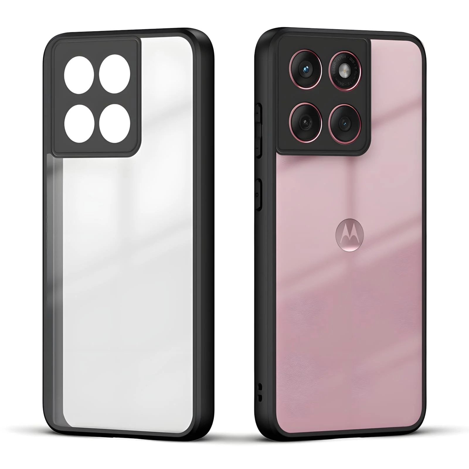 DL3 Mobilak Clear PC and TPU Protective Case for Motorola Moto Edge 60 Fusion 5G / Edge 60 5G with Camera Protection and Military-Grade Protection - Black