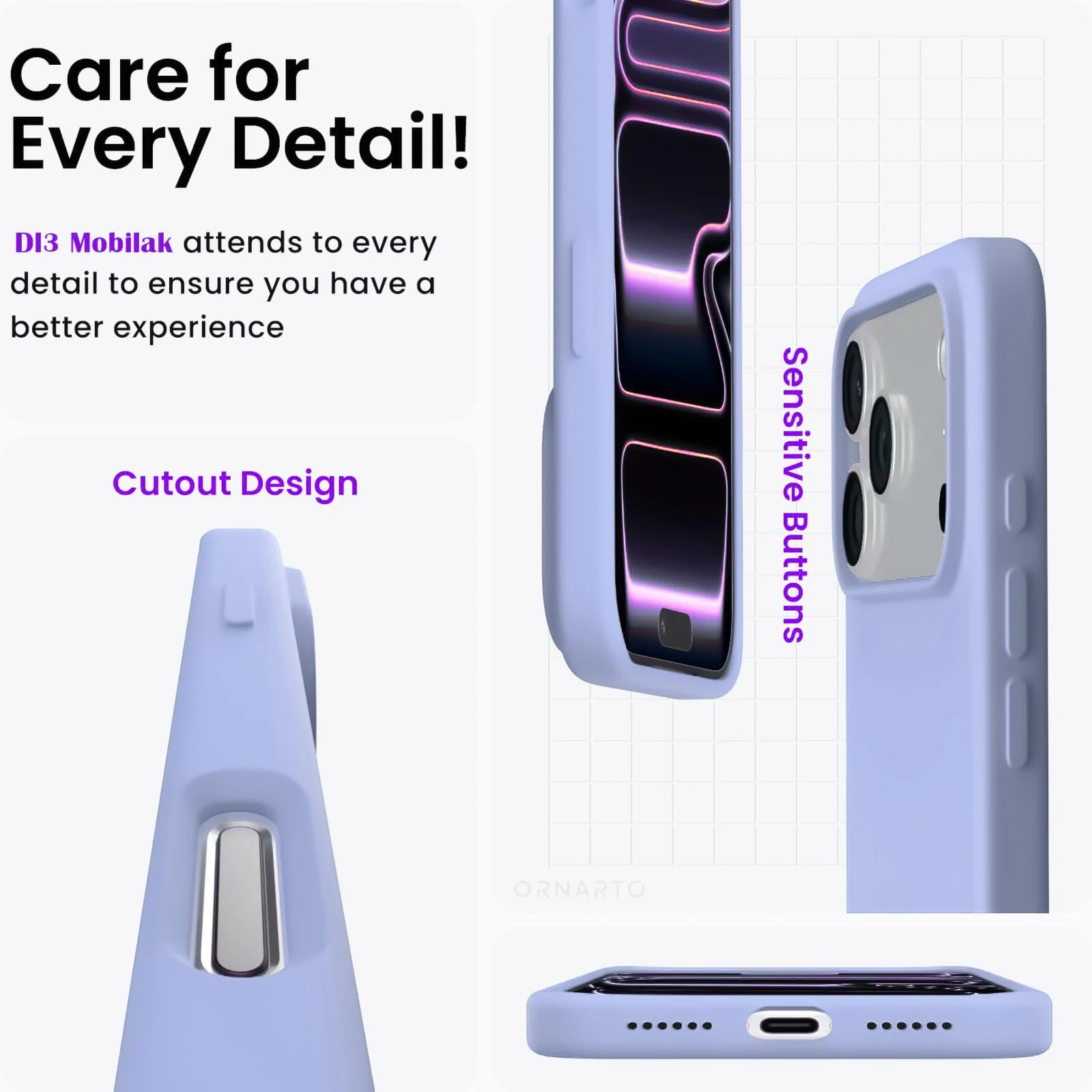 DL3 Mobilak Compatible with iPhone 17 Pro Max 6.9-Inch Case, Premium Liquid Silicone Case, Full Body Protective Cover, Shockproof, Slim Phone Case, Anti-Scratch Soft Microfiber Lining (Baby Blue)