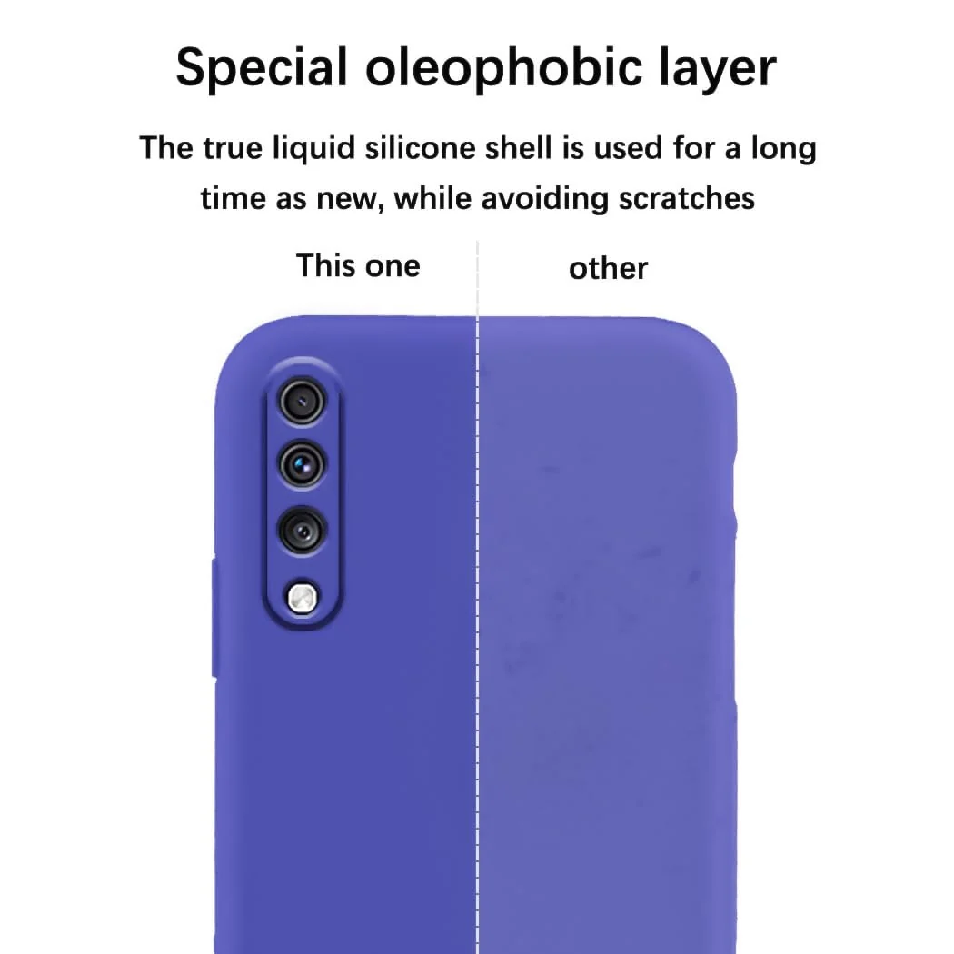 DL3 Mobilak Soft Silicone Protective Case for Samsung Galaxy A70 / A70s with Microfiber Lining and Shockproof Design - Light Blue