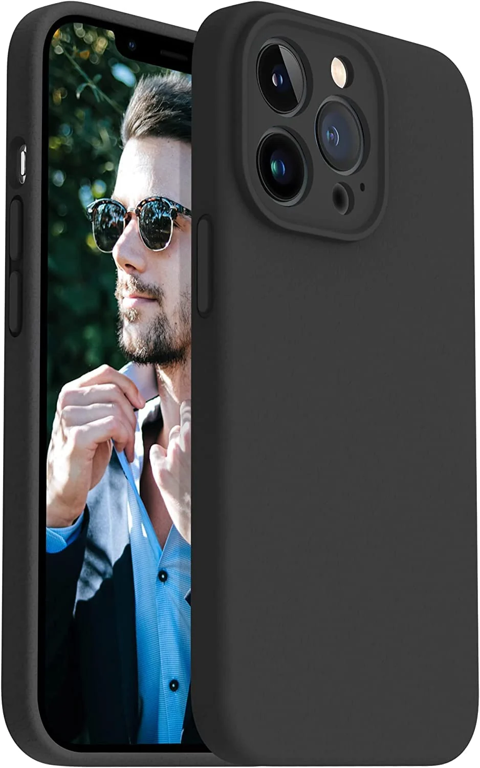 DL3 Mobilak Case For iPhone 13 Pro Max (6.7 Inch), Multi-Functional Magnetic Vertical & Horizontal Stand Case, Slim Cute Silicone Protective Kickstand Holder Phone Case - Black