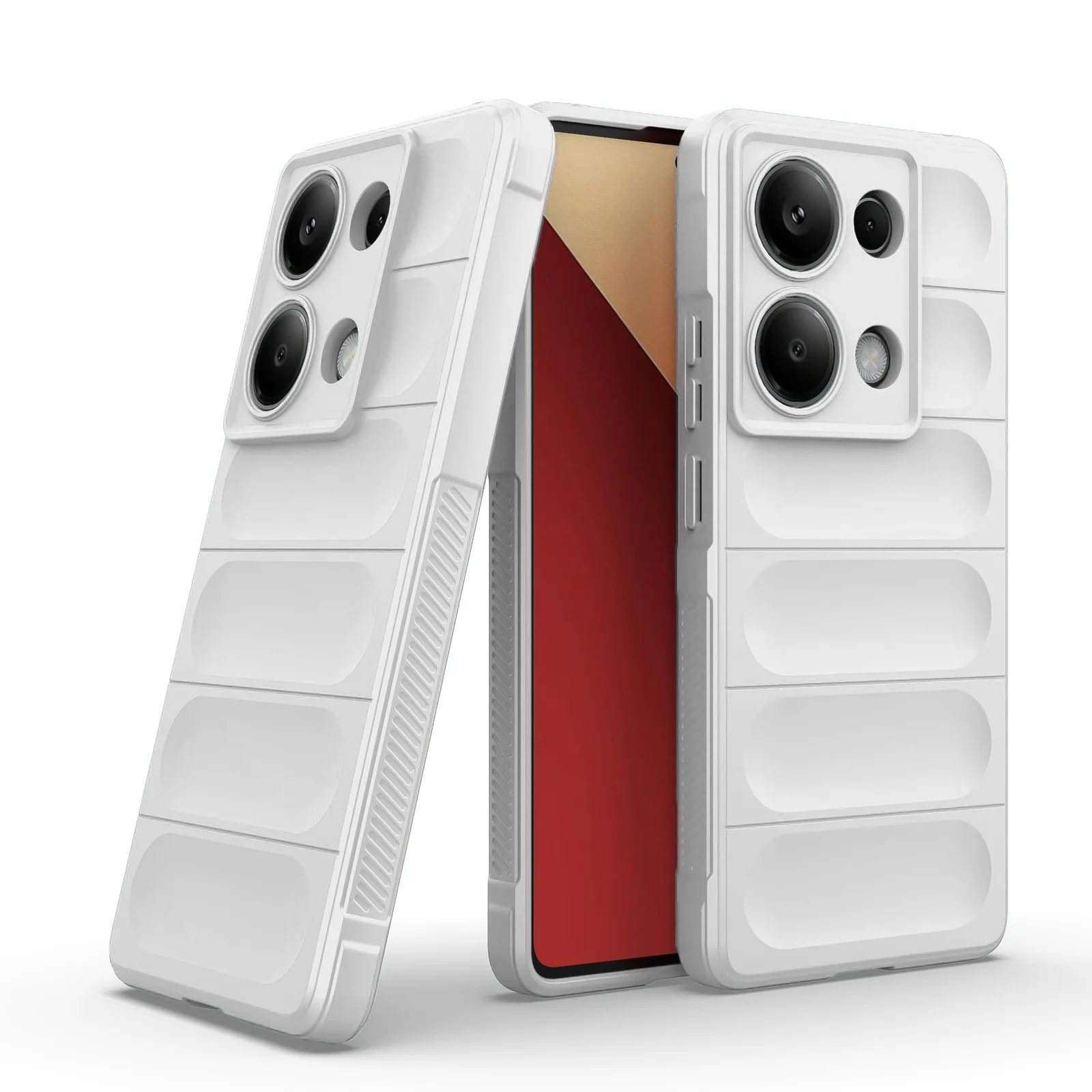 DL3 Mobilak Soft Silicone Protective Case for Xiaomi Redmi Note 13 Pro 4G / Poco M6 Pro 4G with Camera Protection and Shockproof Design - White