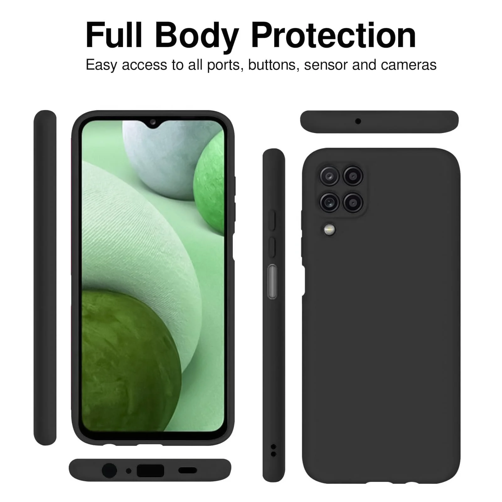 DL3 Mobilak Samsung Galaxy A12 / M12 Case, Soft Flexible Silicone Gel Rubber Bumper Cover, Slim Fit Full Body Shockproof Protective Phone Case - Black