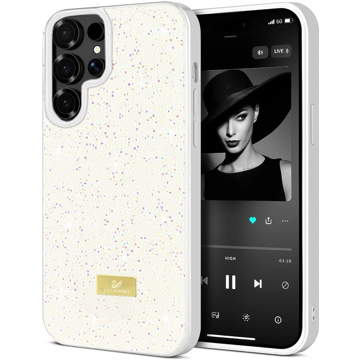 DL3 Mobilak Glitter Protective Case for Samsung Galaxy S25 Ultra, Supports wireless charging, Shock-absorbing protection, Scratch-resistant surface