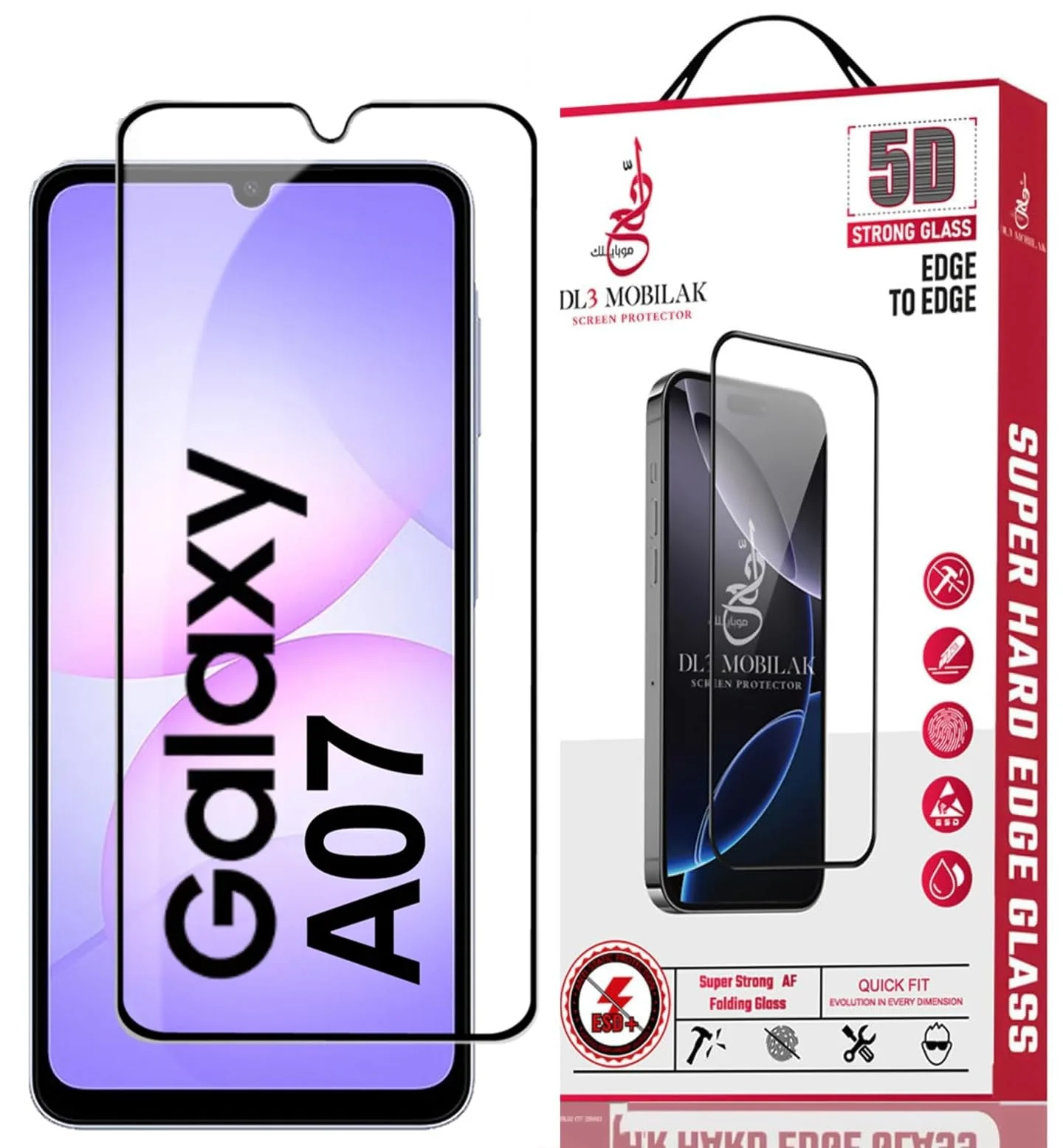 DL3 Mobilak for Samsung Galaxy A07/A05S Tempered Glass Screen Protector, 9H Hardness Anti-Scratch Tempered Glass flim, Case Friendly, Anti-Scratch - Clear