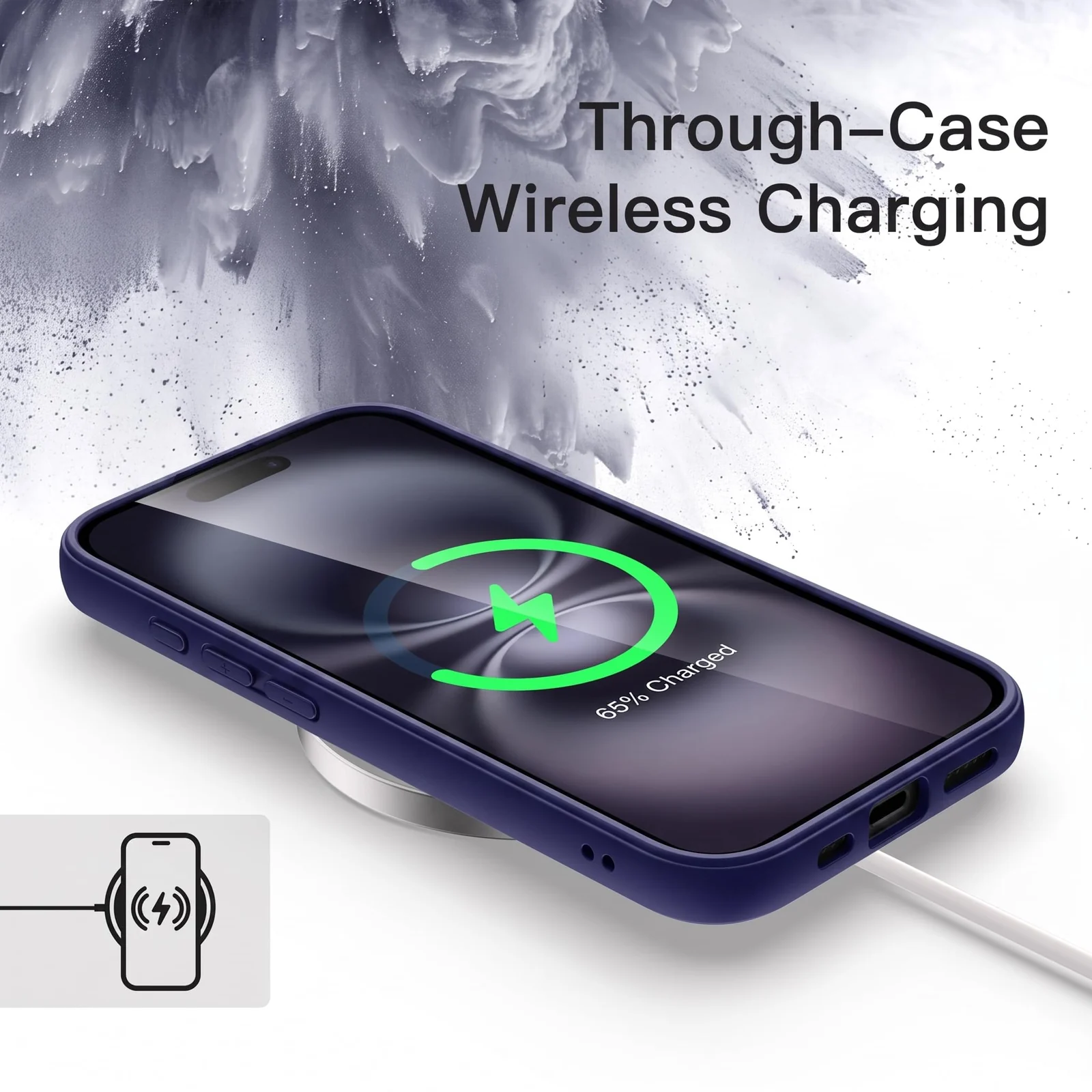 DL3 Mobilak Case For iPhone 17 6.3-Inch, Crystal Clear Case [Not Yellowing] [Military Grade Drop Protection] Shockproof Protective Transparent Protective Slim Cover - Navy Blue