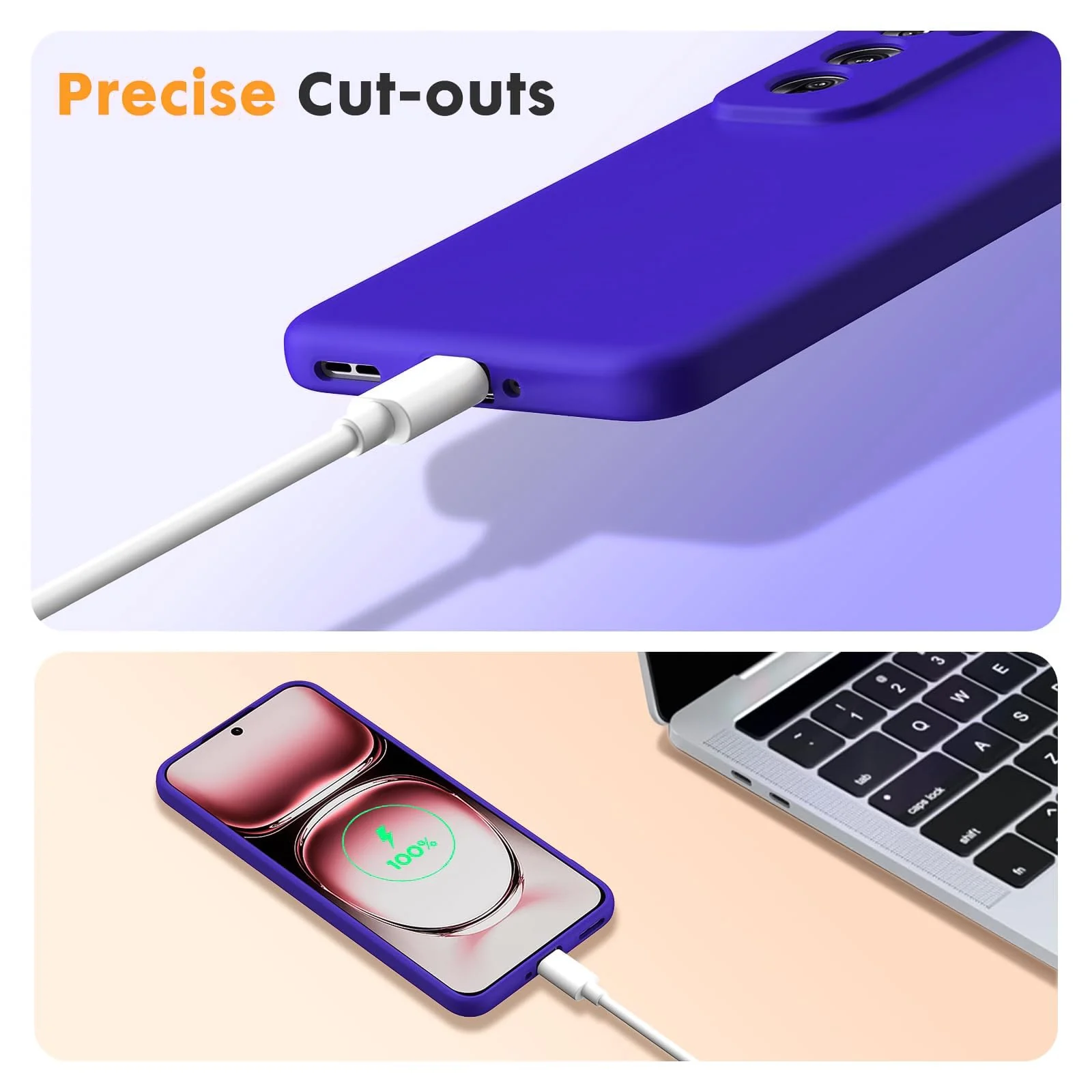 DL3 Mobilak Liquid Silicone Protective Case for OPPO Reno 12 5G with Camera Protection and Microfiber Lining - Pepsi