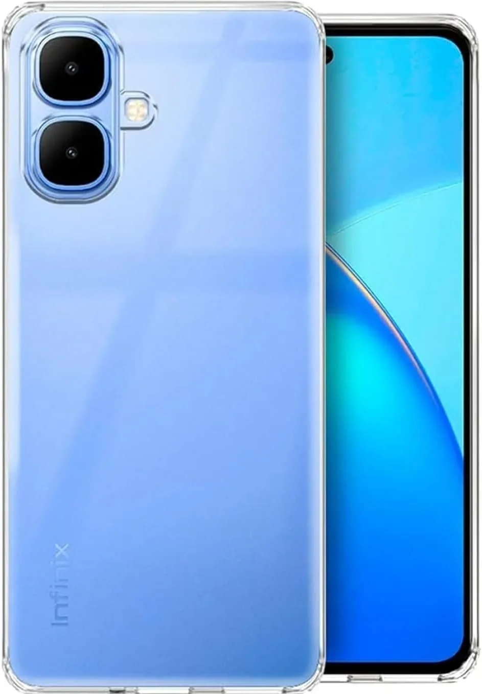 DL3 Mobilak Case Compatible with Infinix Smart 10 / Tecno Pop 10 Case Crystal Soft TPU Gel Case Flexible Silicone Anti-Scratch TPU Cover - Clear