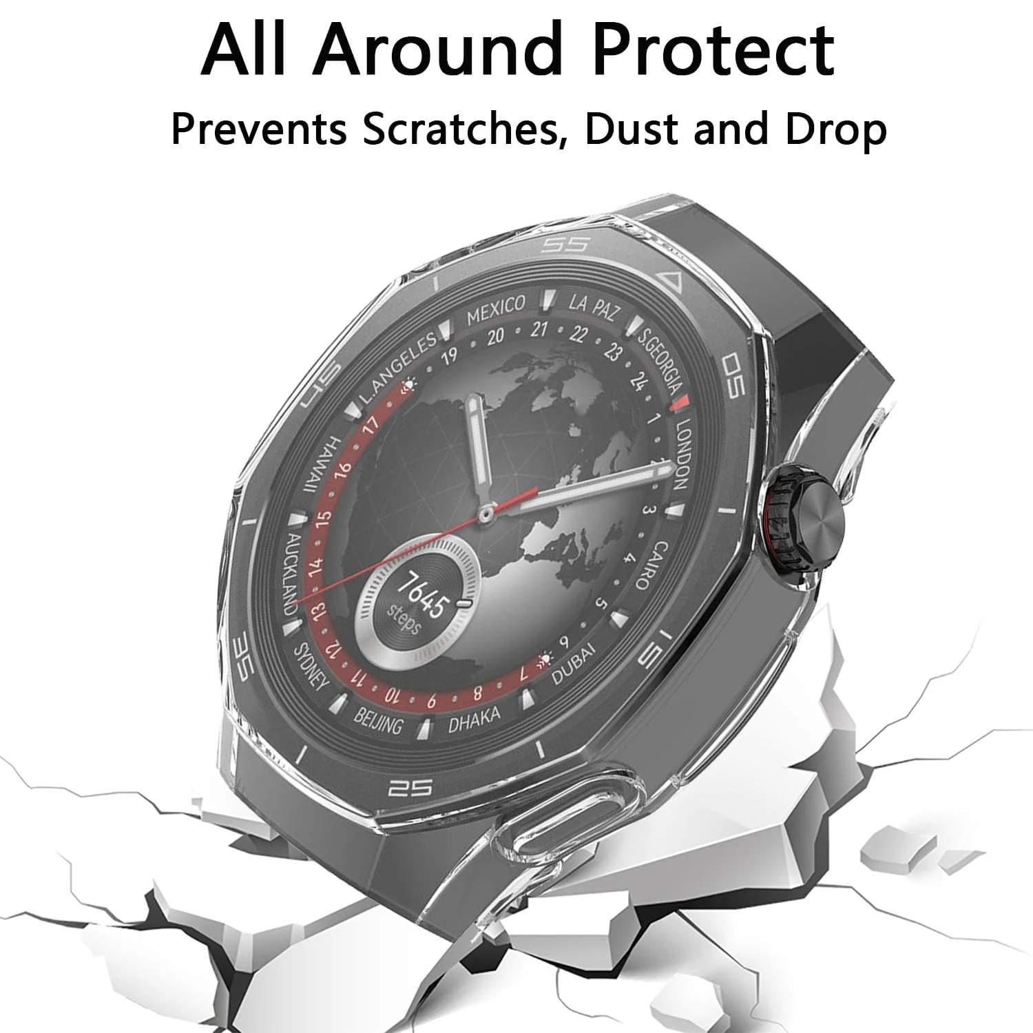 DL3 Mobilak Protective Case compatible with Huawei Watch GT 5 Pro 46mm, All-around Flexible TPU Case with Built-in Screen Protector, Soft Frame & Shockproof Cover fit Huawei Watch GT5 Pro - Clear