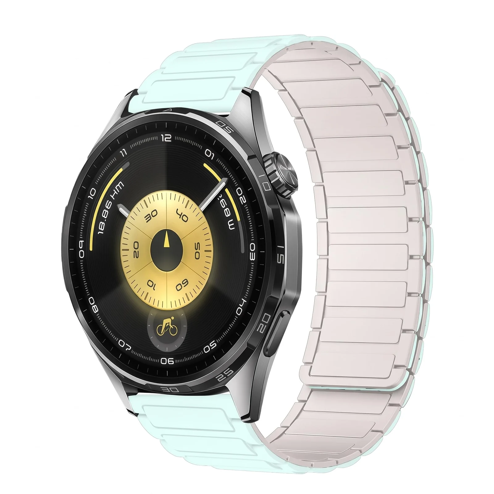 22mm Silicone Magnetic Strap for Xiaomi Redmi Watch 5 Active/5 Lite/Samsung Galaxy Watch 46mm/Watch 3 45mm/Gear S3/Huawei watch (GT6 GT5 GT4 GT3 GT2 GT 46MM)/GT2E/GT 6 Pro (Mint/Starlight)