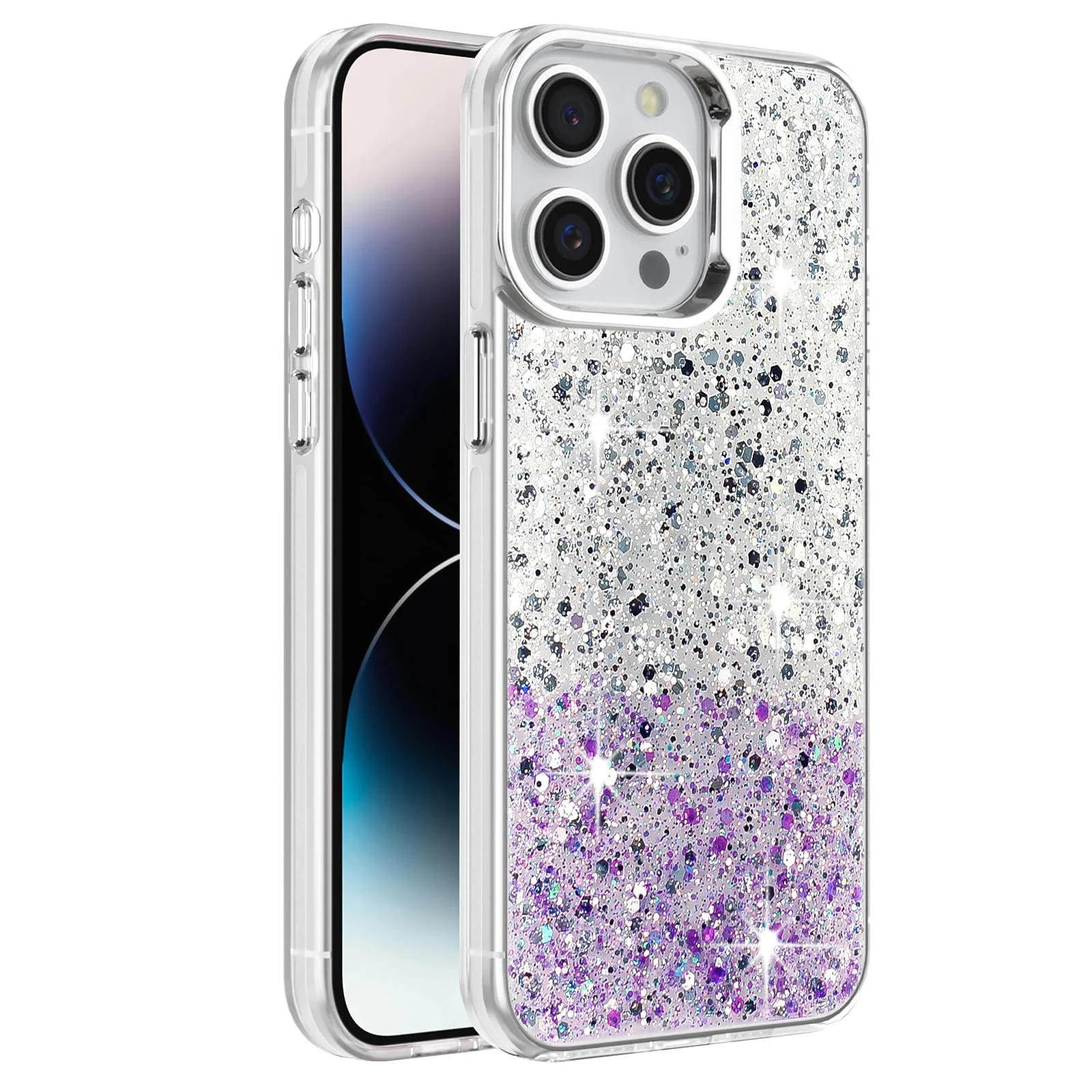 DL3 Mobilak Glitter Protective Case for iPhone 13 Pro 6.1-Inch, Supports wireless charging, Camera protection, Shock-absorbing protection