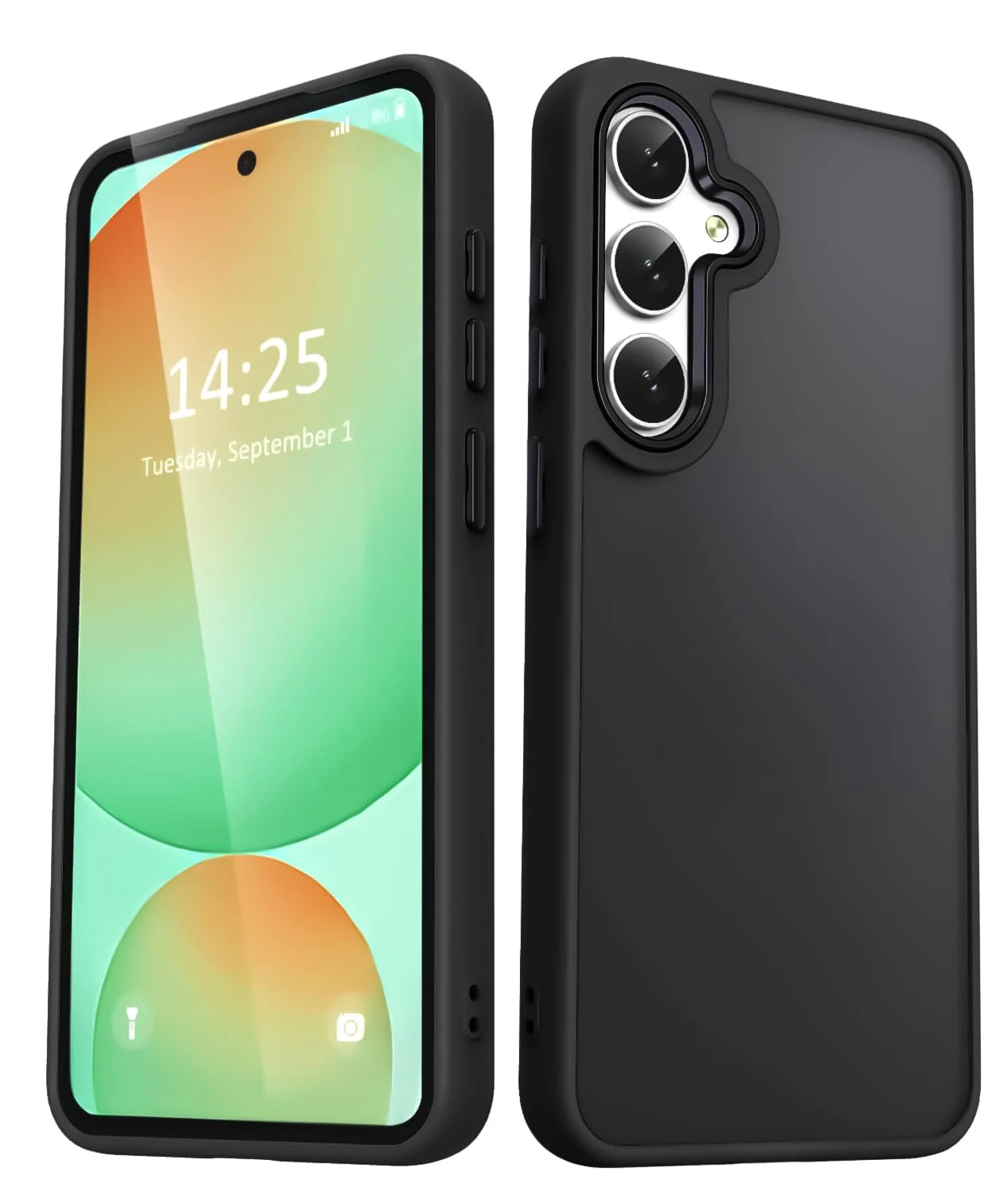 Dl3 Mobilak Matte Case for Samsung Galaxy A24 4G, Shockproof Drop Protection, Frosted Translucent Matte Back Phone Cover, Anti-Fingerprint (Black)