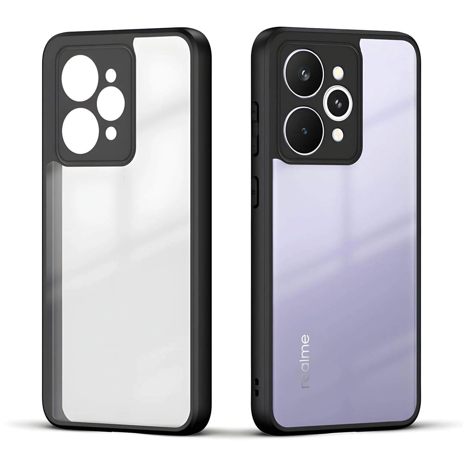 DL3 Mobilak Clear PC and TPU Protective Case for realme 15 Pro 5G with Camera Protection and Military-Grade Protection - Black