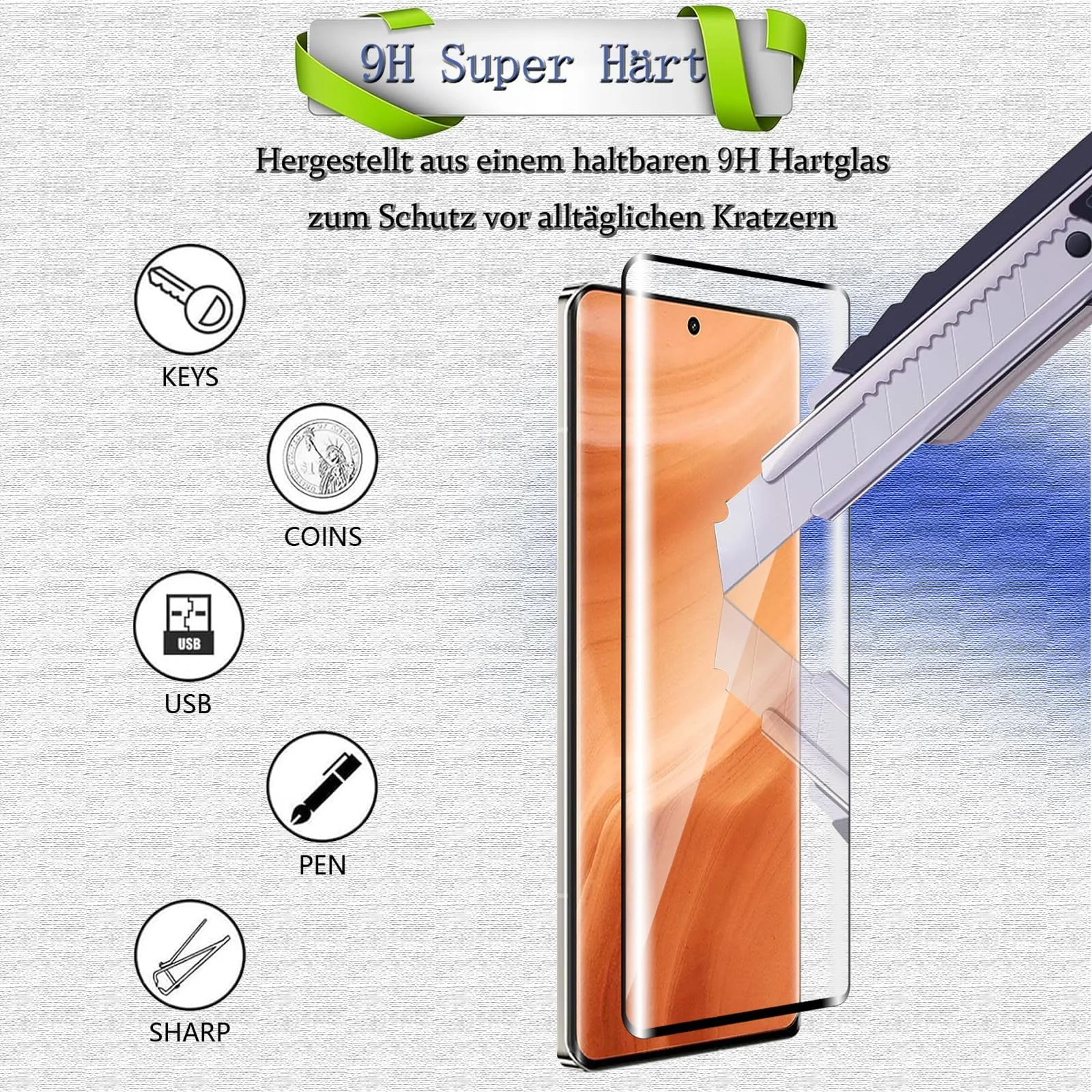 DL3 Mobilak Screen Protector for realme GT5 Pro, Tempered Glass Screen Saver Premium HD Protective, Scratch Resistant, NO-Bubble, 9H Hardness, Full Coverage Film - Clear