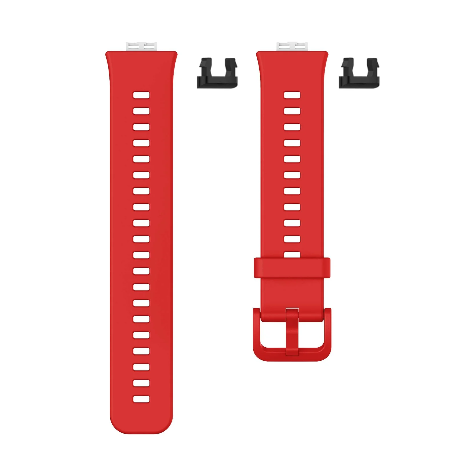 DL3 Mobilak Silicone Strap for Huawei Watch Fit, Soft Band Ultra-Light Waterproof Durable Adjustable Replacement Wristband - Red
