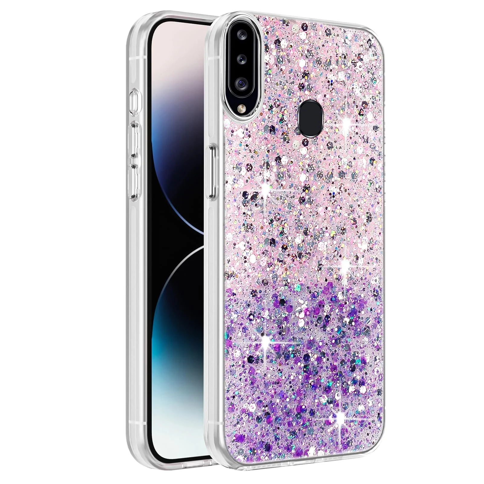 Samsung Galaxy A20s — DL3 Mobilak Glitter Protective Case for Samsung Galaxy A20s, Supports wireless charging, Camera protection, Shock-absorbing protection