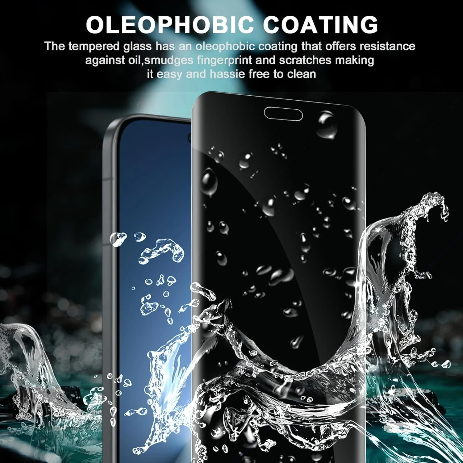 Mobigon Screen Protector for Honor Magic 8 Pro 5G UV Glass Fingerprint Reader Support 3D Curved Anti-Spy Tempered Glass Screen Protector - Privacy