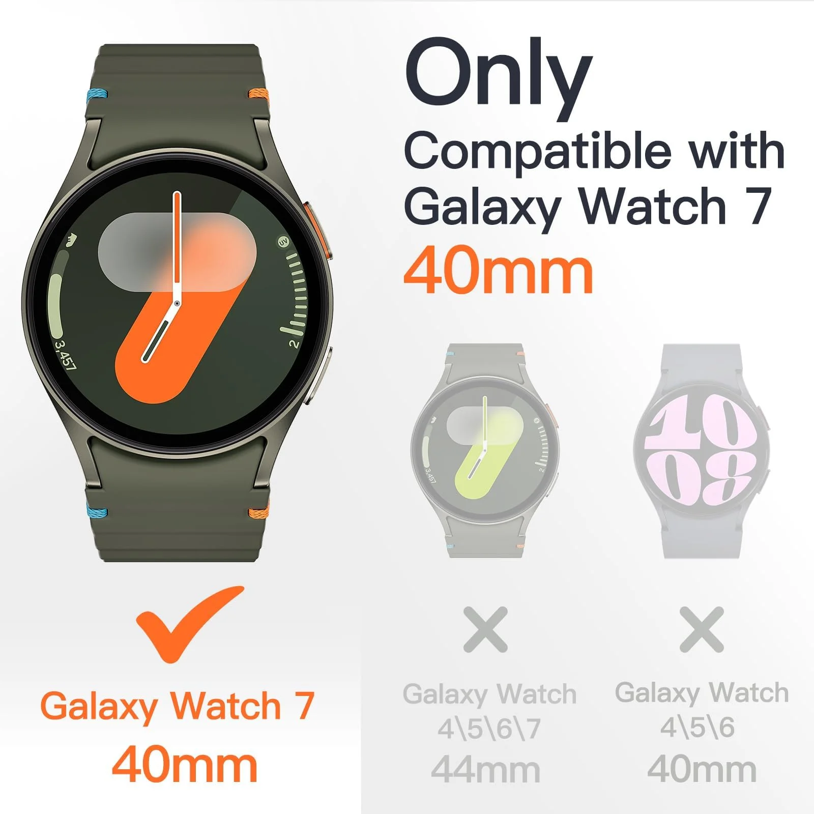 DL3 MOBILAK Full-Coverage Watch Case with Tempered Glass for Samsung Galaxy Watch 7 40 mm, Blue