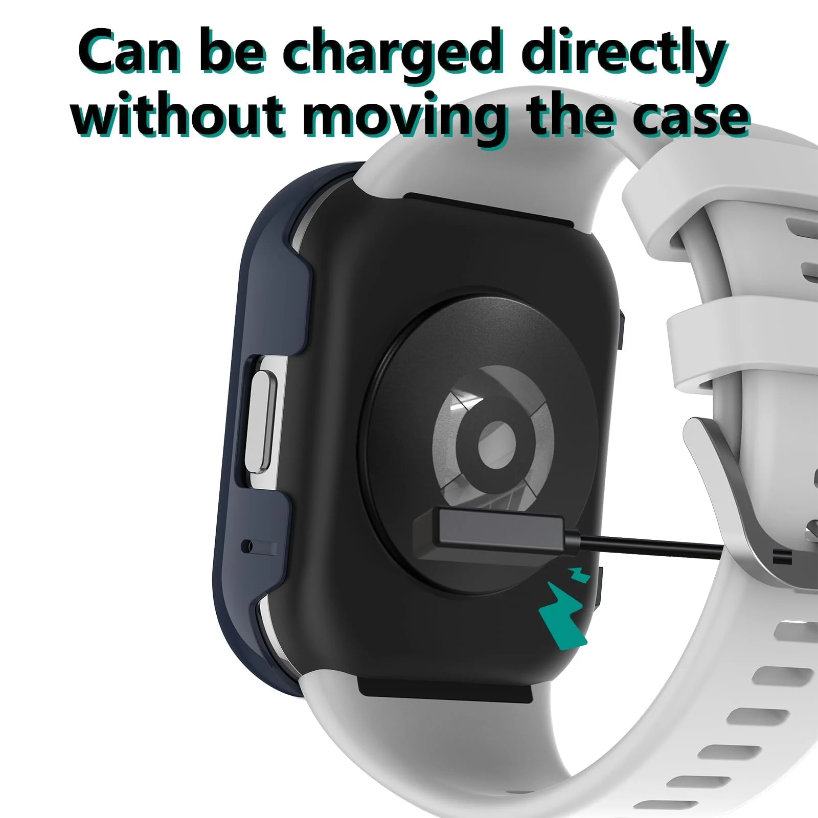 DL3 Mobilak Case with Screen Protector for Xiaomi Redmi Watch 3 Active/Redmi Watch 3 Lite, Bumper Full Coverage Hard PC Overall Protective Cover, Built-in Tempered Glass High Sensitivity - Blue