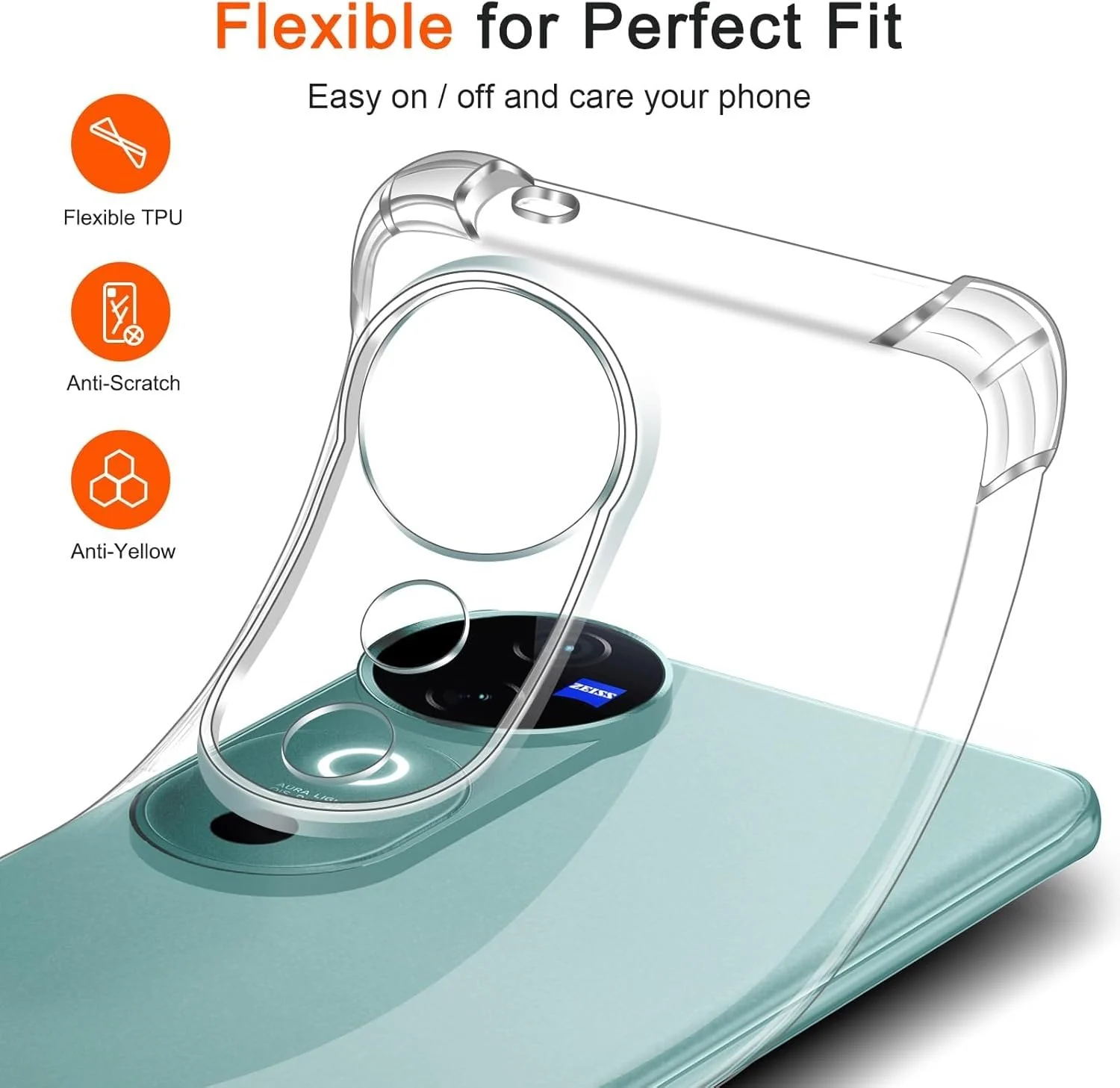 DL3 Mobilak Clear TPU Protective Case for vivo V40 5G with Camera Protection and Shockproof Design - Clear