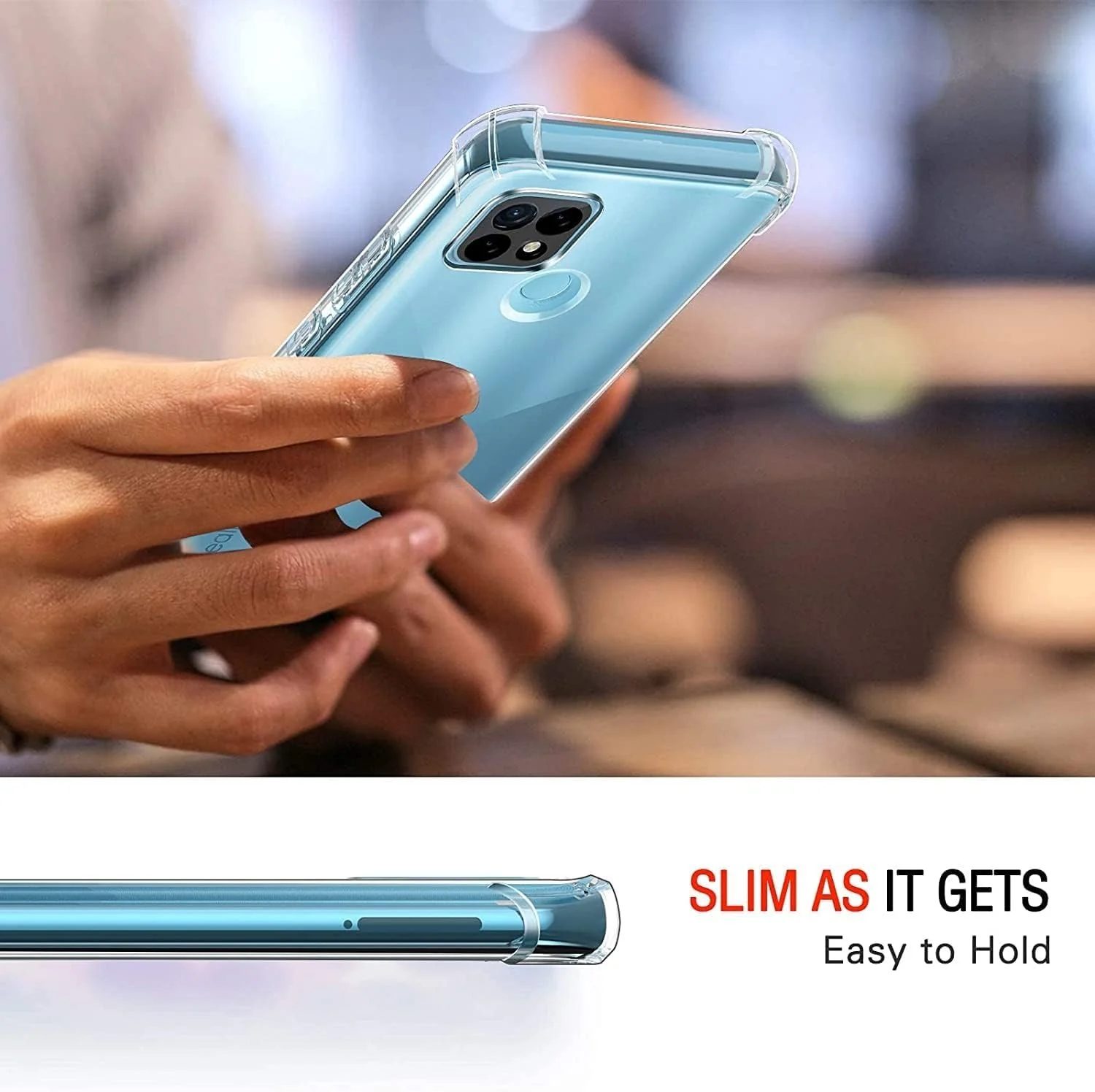 DL3 Mobilak Clear TPU Protective Case for realme C21Y / realme C25Y with Camera Protection and Shockproof Design - Clear