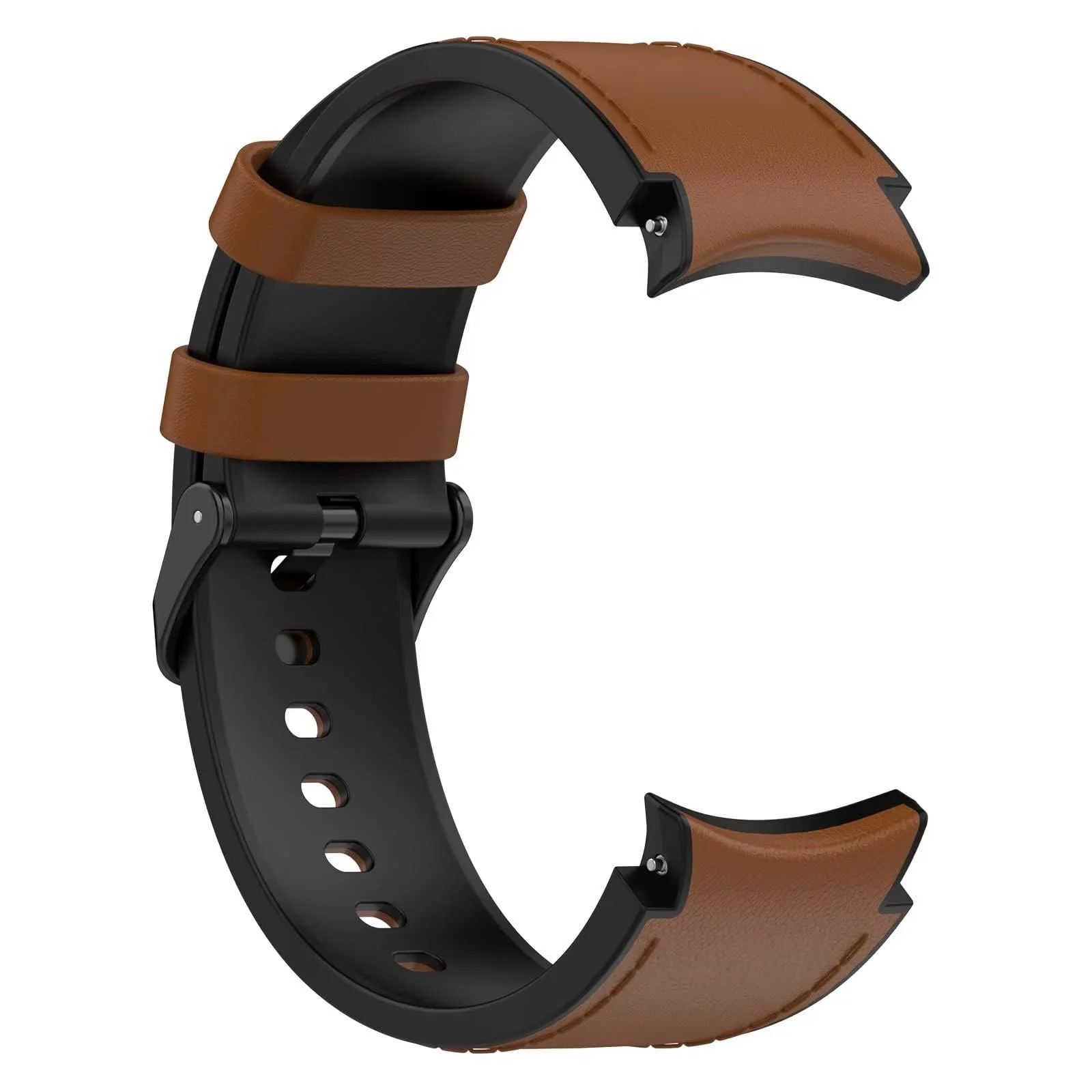 DL3 Mobilak No Gap Leather silicone Bands Compatible with Samsung Galaxy Watch 6 5 4 40mm 44mm, Galaxy Watch 5 Pro Band 45mm/ Watch 6 4 Classic Band 42mm 46mm 43mm 47mm Soft Strap - Brown