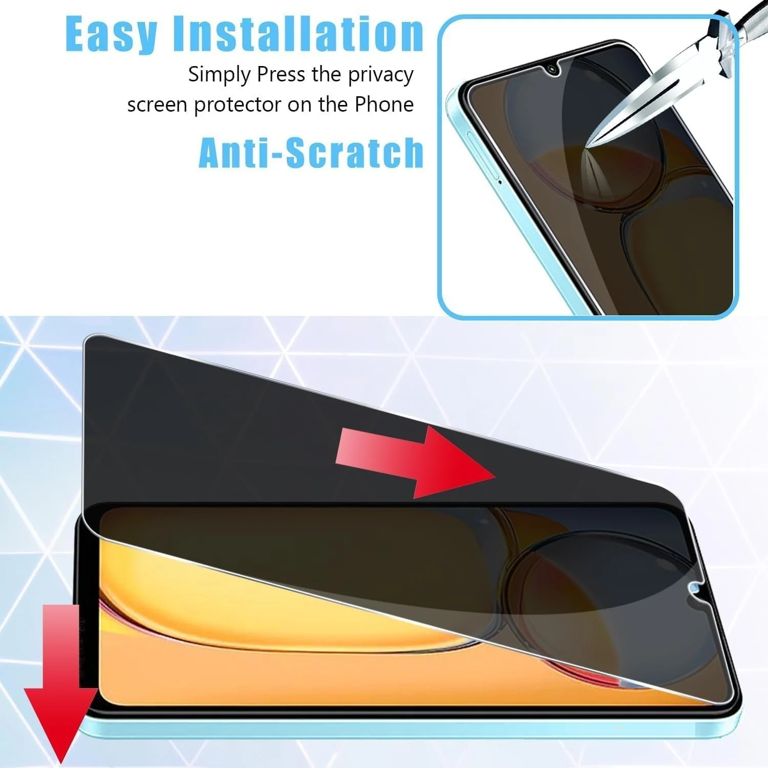 DL3 Mobilak Privacy Full Glass Screen Protector For Xiaomi Redmi 13C / Poco C65 - Black