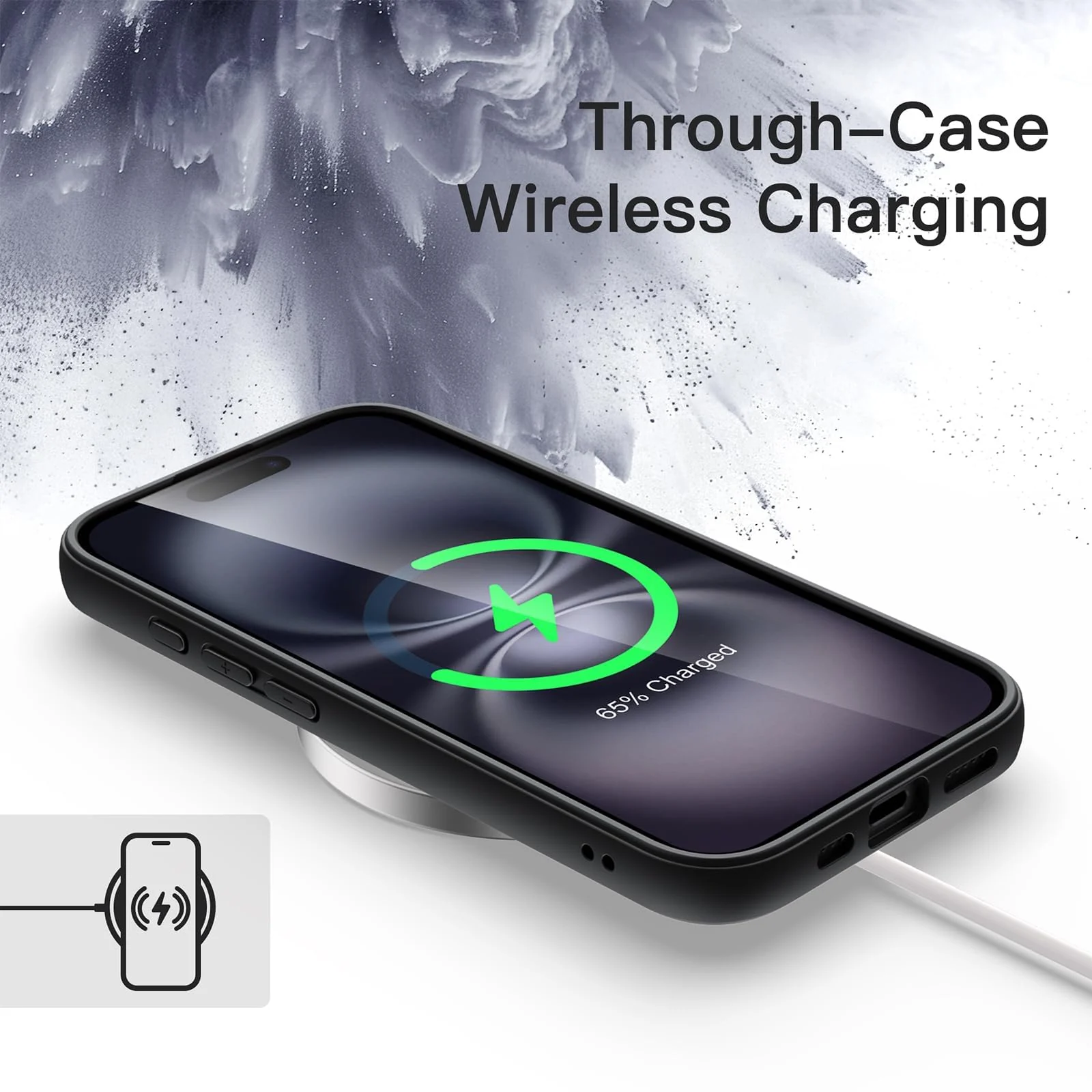 DL3 Mobilak Clear PC and TPU Protective Case for iPhone 16 with Military-Grade Protection and Anti-Yellowing Design - A Black