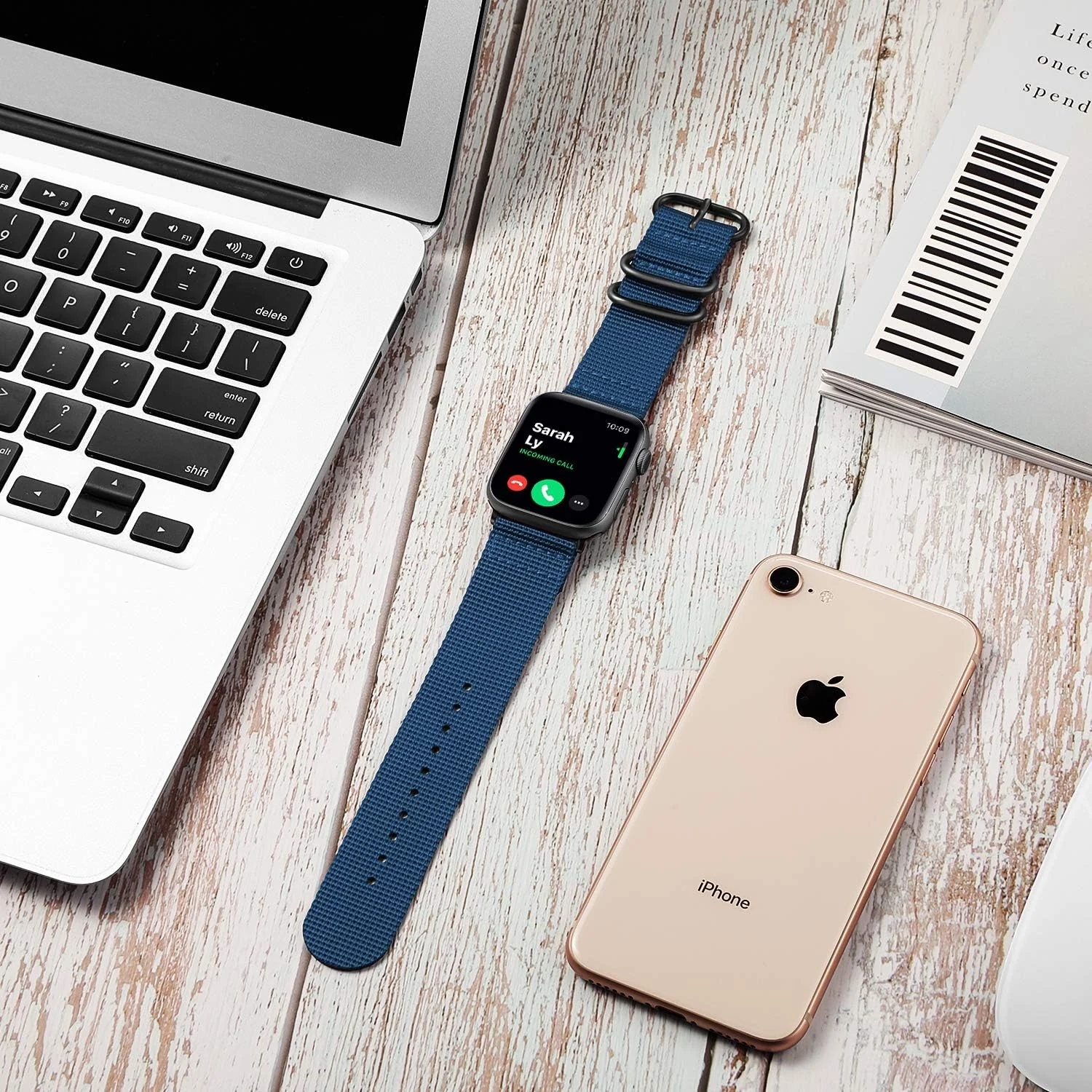 DL3 Mobilak Nylon Solo Loop Stretchy Straps For Apple Watch Band 49mm 45mm 44mm 42mm 41mm 40mm 38mm, Elastic Wristbands for iwatch Series 8 Ultra 7 6 5 4 3 2 1 Se (B. , 42MM/44MM/45MM/49MM) - B.Blue