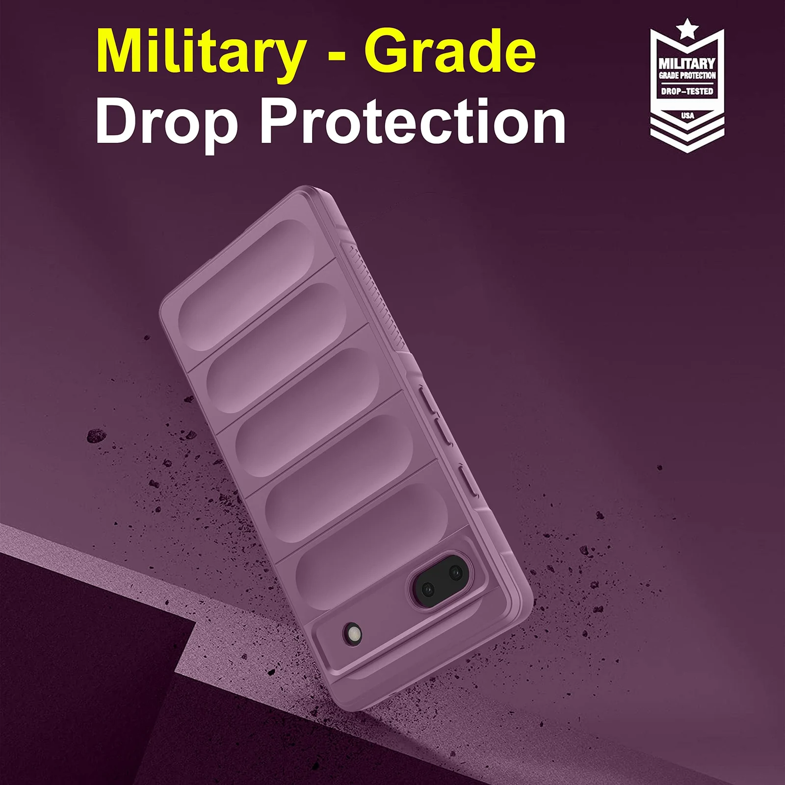 DL3 Mobilak Soft Silicone Protective Case for Google Pixel 6A with Camera Protection and Shockproof Design - Purple