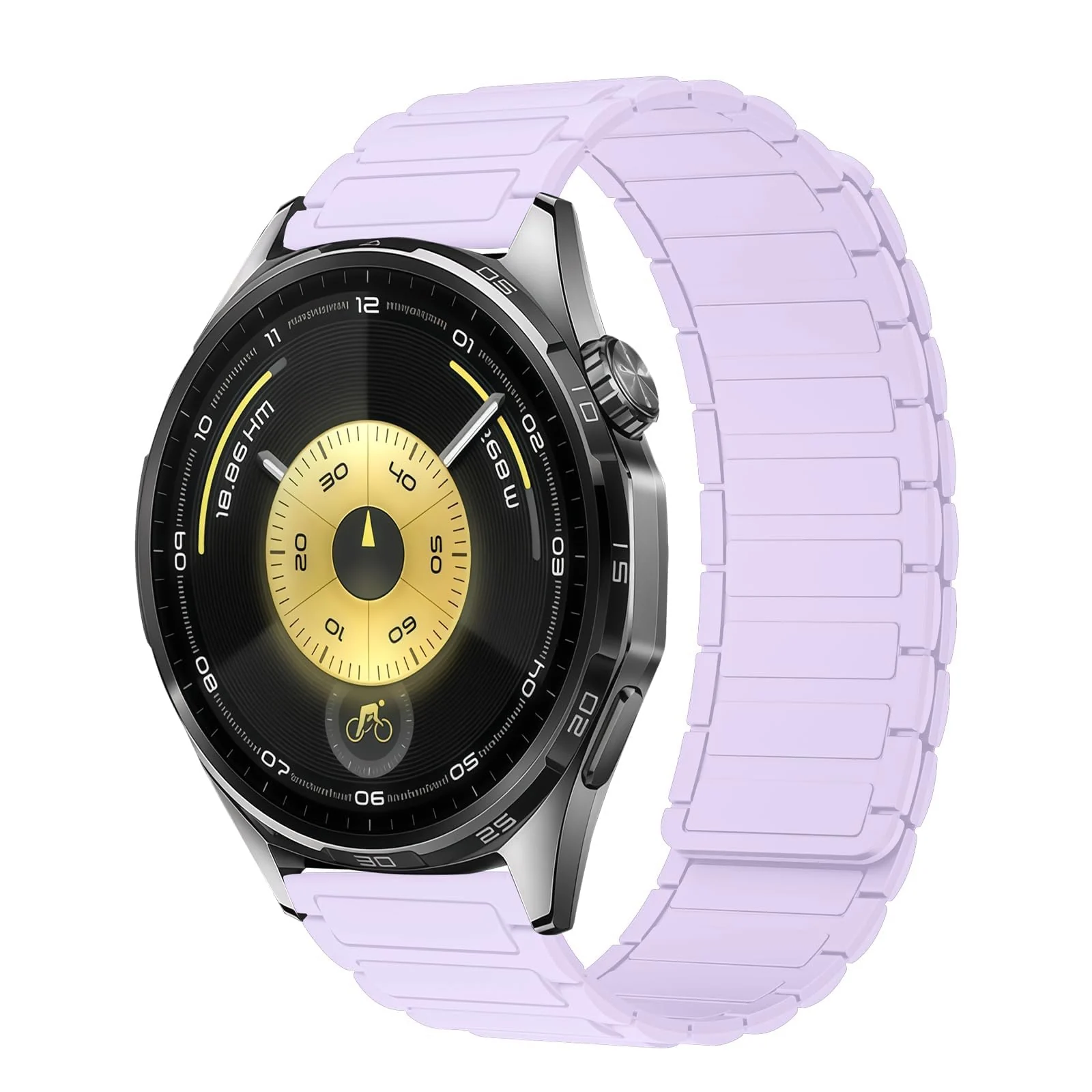 DL3 Mobilak 18mm Silicone Magnetic Strap for Huawei Watch GT 6 41mm/Watch5 42mm/GT 5 Pro 42 mm/GT 5 41mm/GT4 41 mm, Magnetic Replacement Band for Garmin Venu 3S/Fossil Women's Gen 6 - Lavender