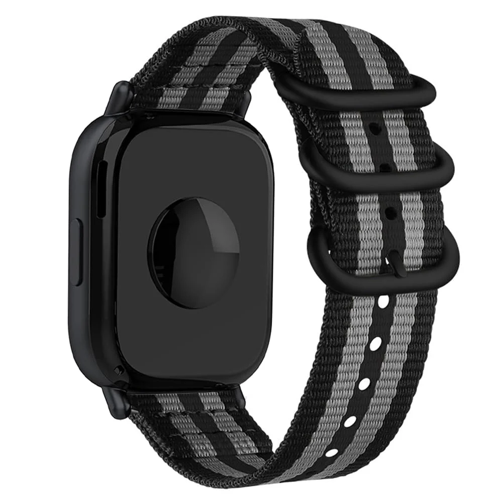 DL3 Mobilak Nylon Band Compatible with Xiaomi Redmi Watch 5 Active/Redmi Watch 5 Lite, 22mm Metal Buckle Sports Watch Strap Men Women Replacement Strap - Black Gray