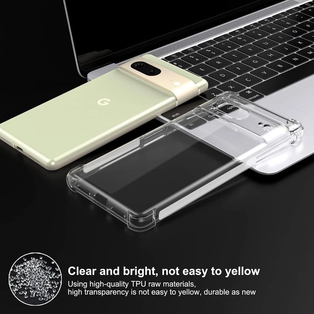 DL3 Mobilak Case Compatible with Google Pixel 7, Cover Silicone TPU Gorilla Anti-shock Protector Camera Shockproof Corners - Clear