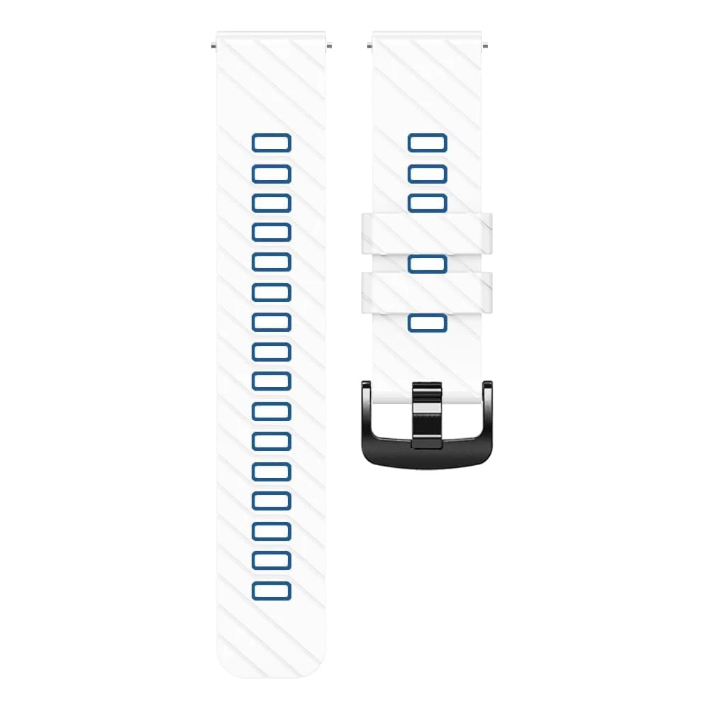 DL3 Mobilak Silicone Sport Band 22MM Strap For Xiaomi Redmi Watch 5 Active/5 Lite/Samsung Galaxy Watch 3 45mm/Watch 46mm/Gear S3/Huawei watch GT5 GT4 GT3 GT2 GT 46MM/GT2E/GT3 Pro/GT 5 Pro - White/blue