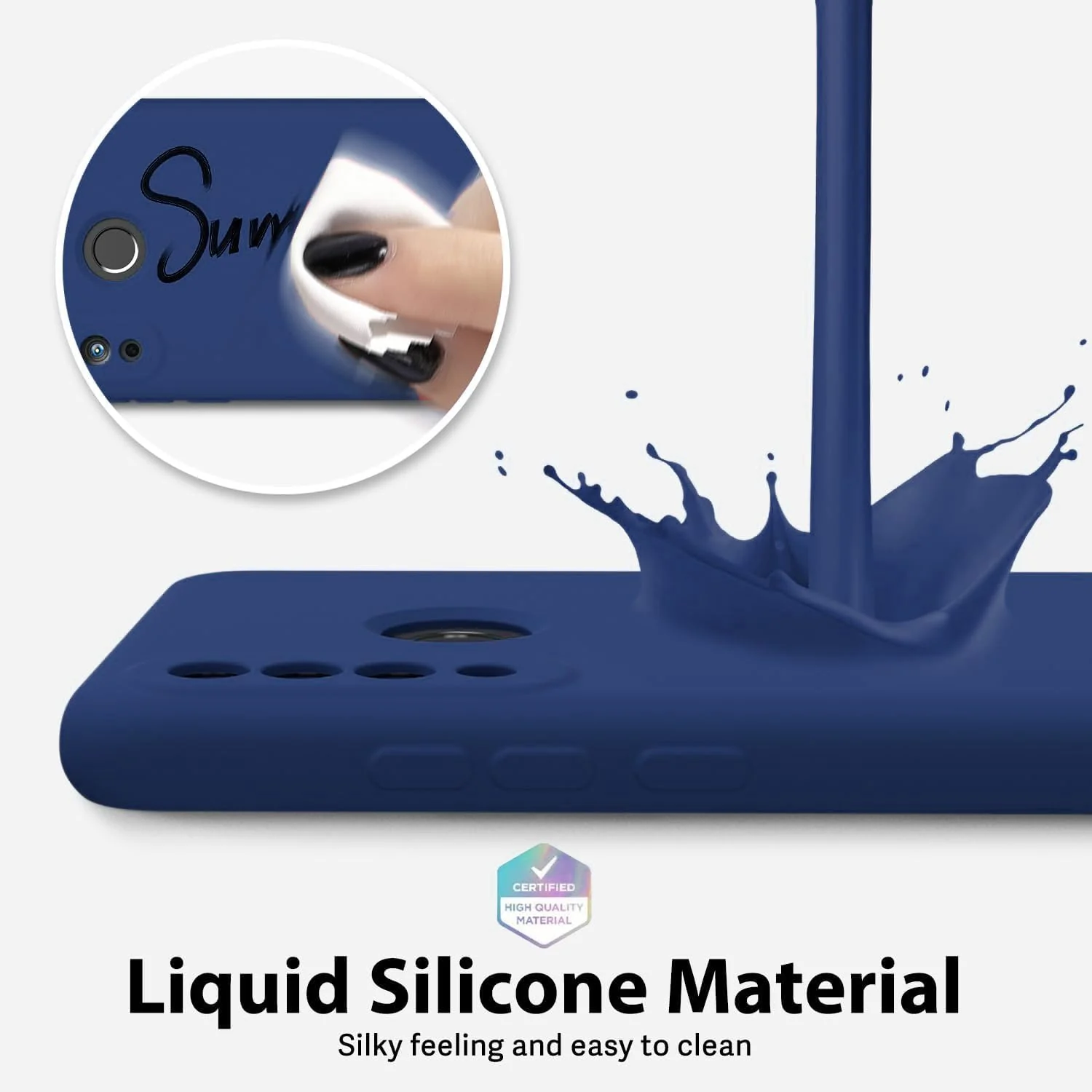 DL3 Mobilak Silicone Protective Case for Huawei P30 Lite / Nova 4E, Shock-absorbing protection, Scratch-resistant surface, Soft microfiber lining - Blue 1