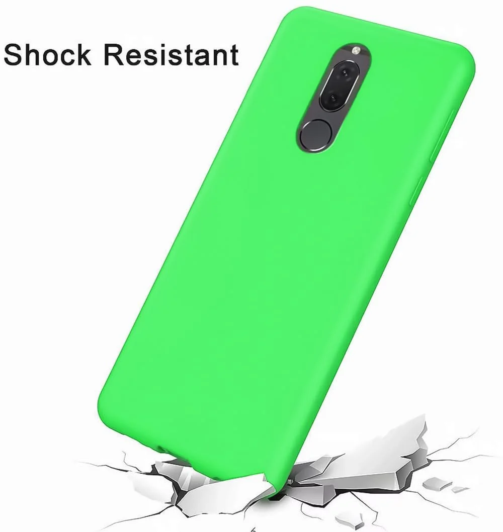 DL3 Mobilak Soft Silicone Protective Case for Huawei Mate 10 Lite with Microfiber Lining and Shockproof Design - Neon Green