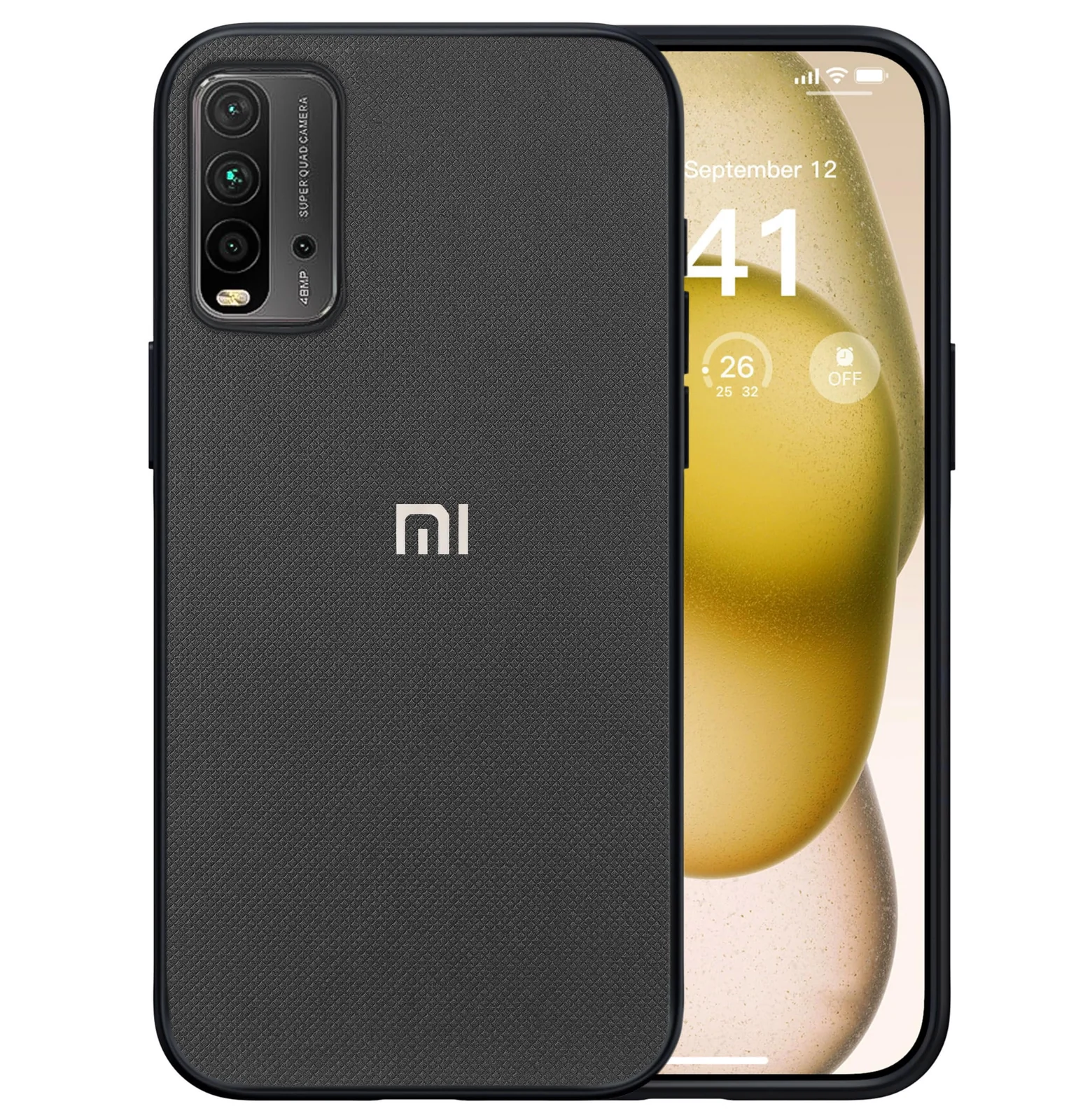 Dl3 Mobilak Compatible with Xiaomi Redmi 9T / Poco M3 Case Dual Layer Heavy Duty Cell Phone Protective Cover Shockproof Rugged with Non-Slip Textured - Black