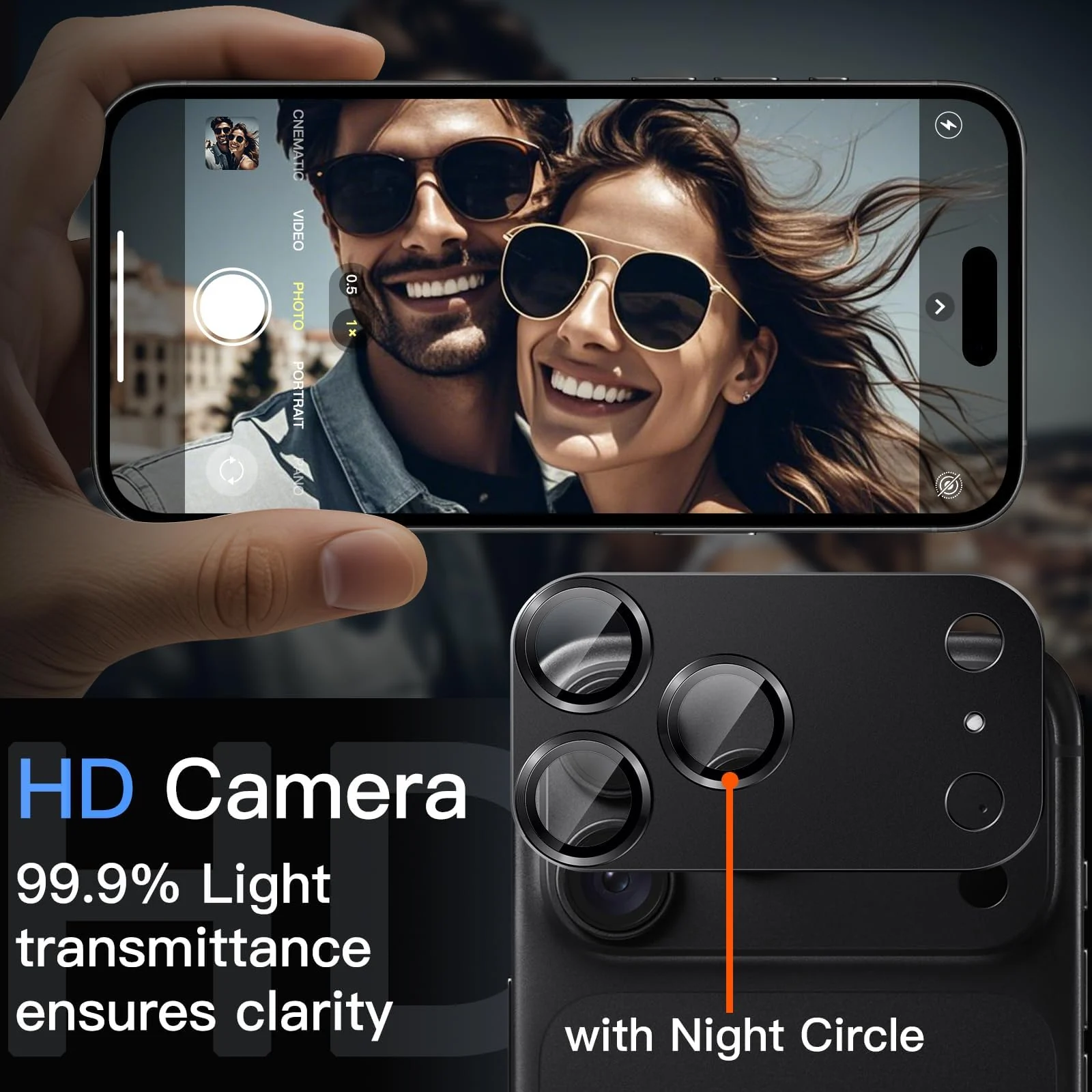 DL3 MOBILAK Full Camera Lens Protector for Apple iPhone 18 Pro Max - Black