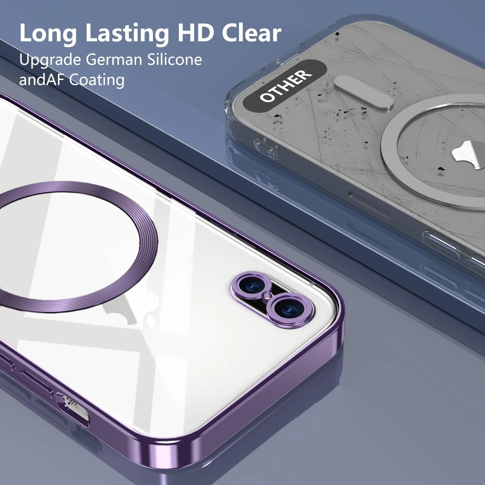 DL3 Mobilak Clear MagSafe-Compatible Magnetic Case for iPhone X / iPhone XS with Camera Protection - Purple