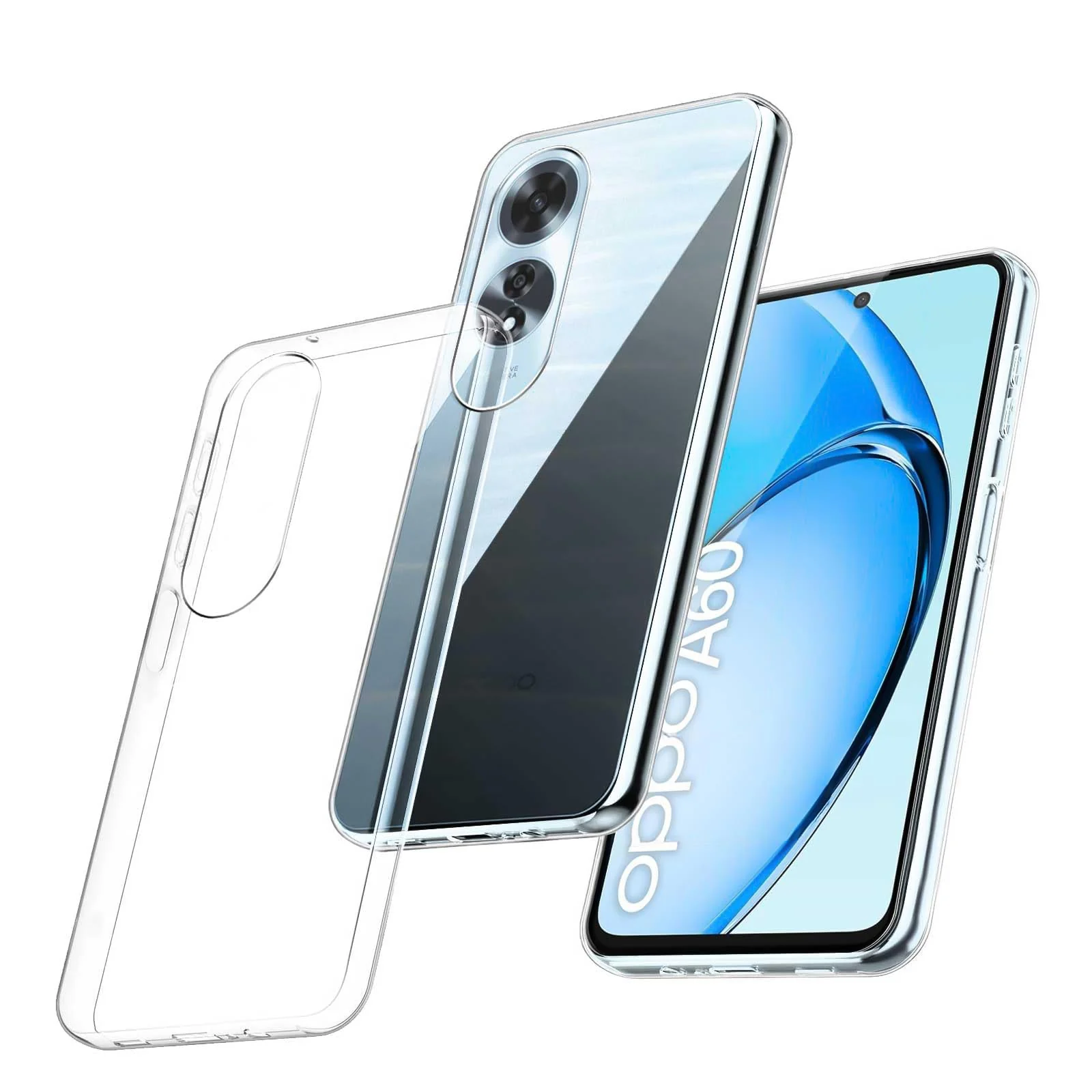 DL3 Mobilak Case Compatible with OPPO A60 4G Case Crystal Soft TPU Gel Case Flexible Silicone Anti-Scratch Camera Protection TPU Cover - Clear